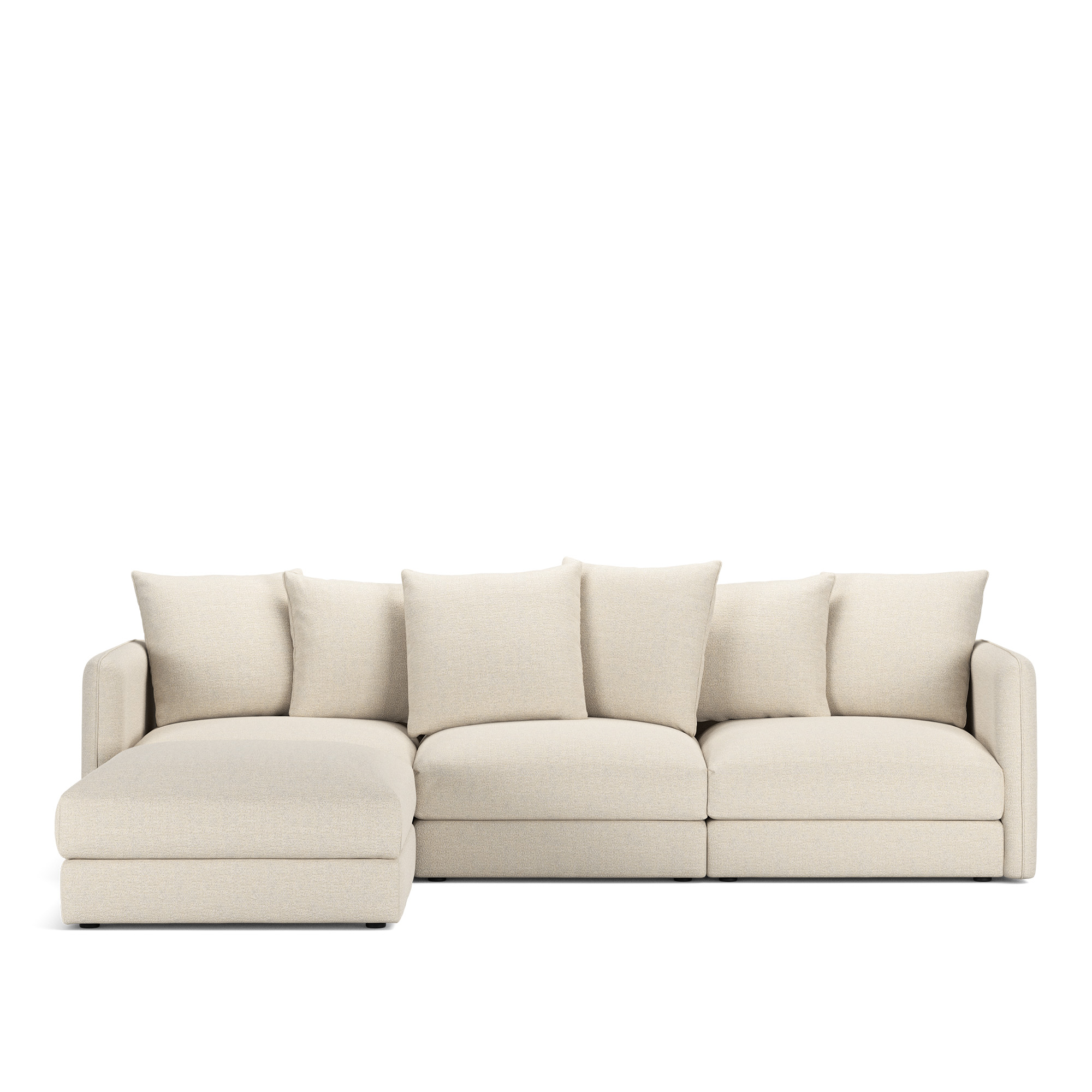 NOGA - Pavarotti 3-Seater + Footstool, Removable Cover, Cushion Variant 01, Lario 38 - Soffor - Beige