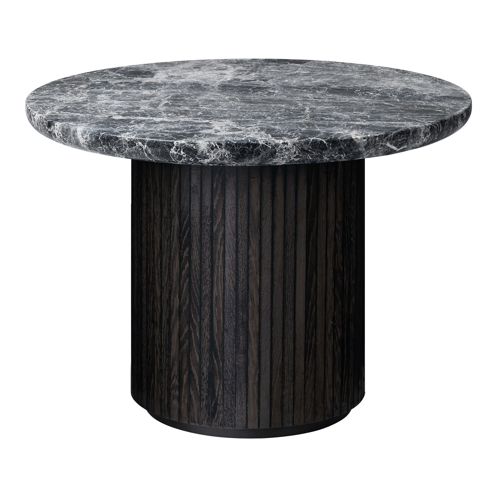Gubi - Moon Coffee Table Round H45 x Ø60, Grey Emperador - Soffbord - Space Copenhagen - Brun,Grå,Svart - Trä/Sten