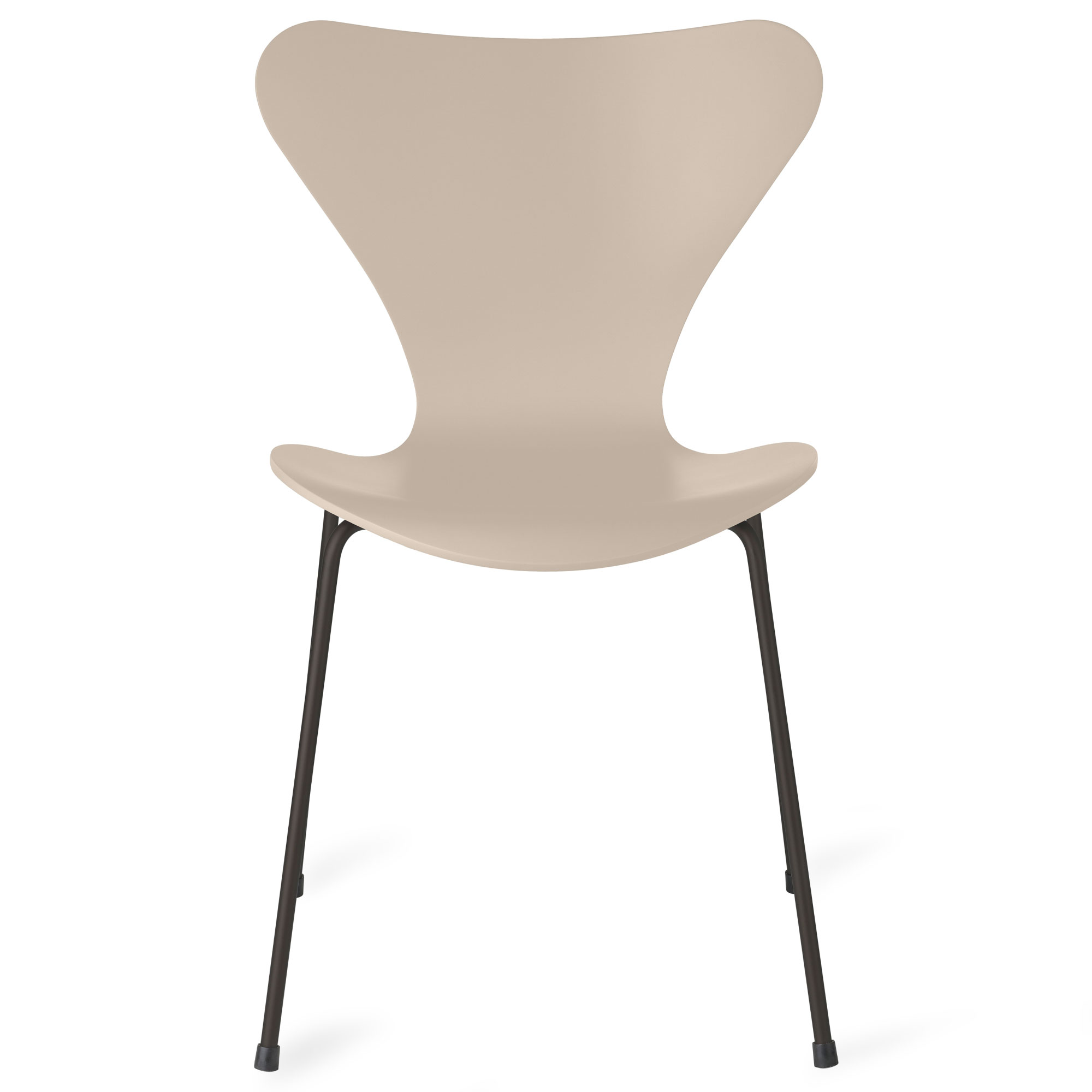 Fritz Hansen - Sjuan 3107 stol lackerad bokfanér warm graphite / light beige - Matstolar - Arne Jacobsen - Beige - Metall/Trä | Möbler - Stolar Och Pallar - Matstolar | Möbelexperten