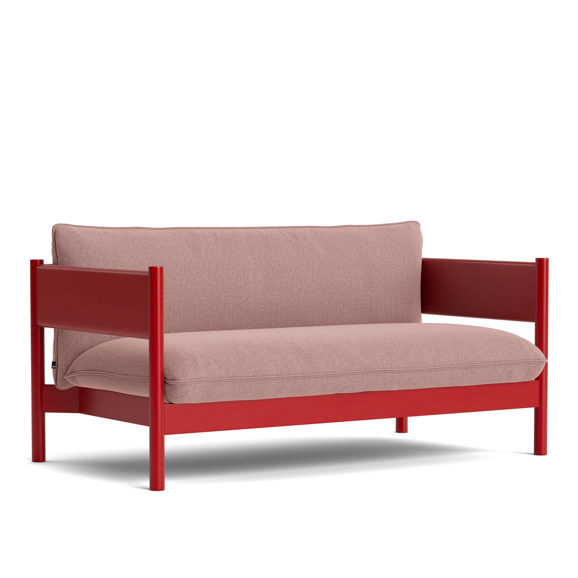 Arbour Club sofa Wine Red Lacquer Beech