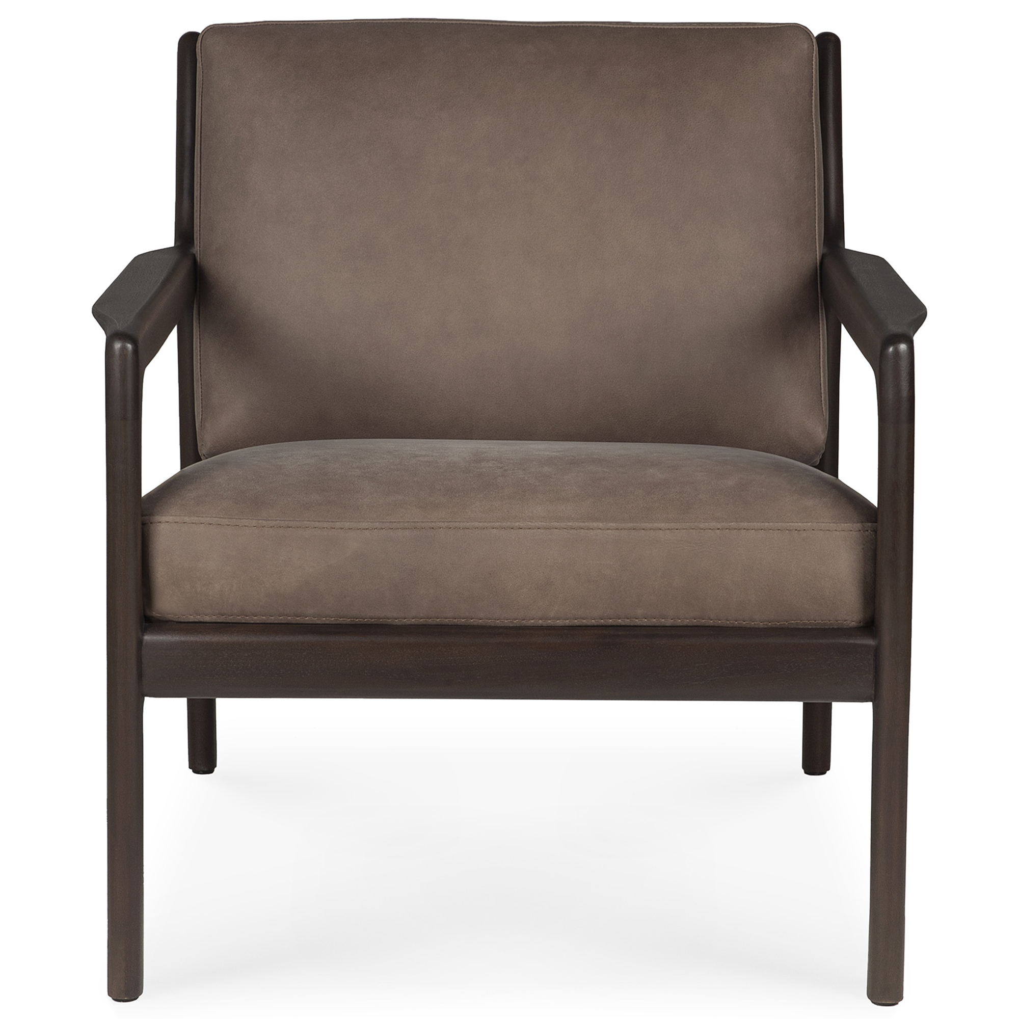 Ethnicraft - Jack Lounge Chair - Varnished Mahogany - Dark Brown - Terra Nubuck Leather - Fåtöljer - Alain Van Havre - Brun - Trä | Möbler - Fåtöljer Och Puffar - Fåtöljer | Möbelexperten