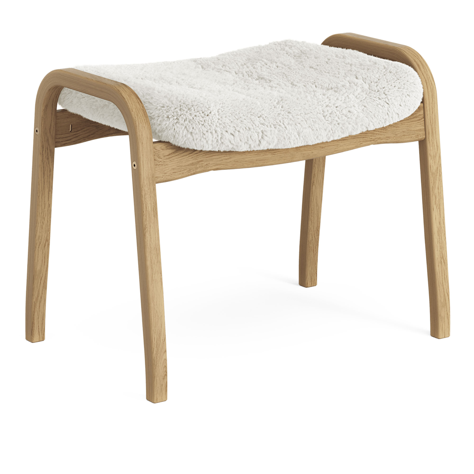 Swedese - Lamino fotpall oljad ek/fårskinn off-white - Fotpallar - Yngve Ekström - Beige - Trä/Ull