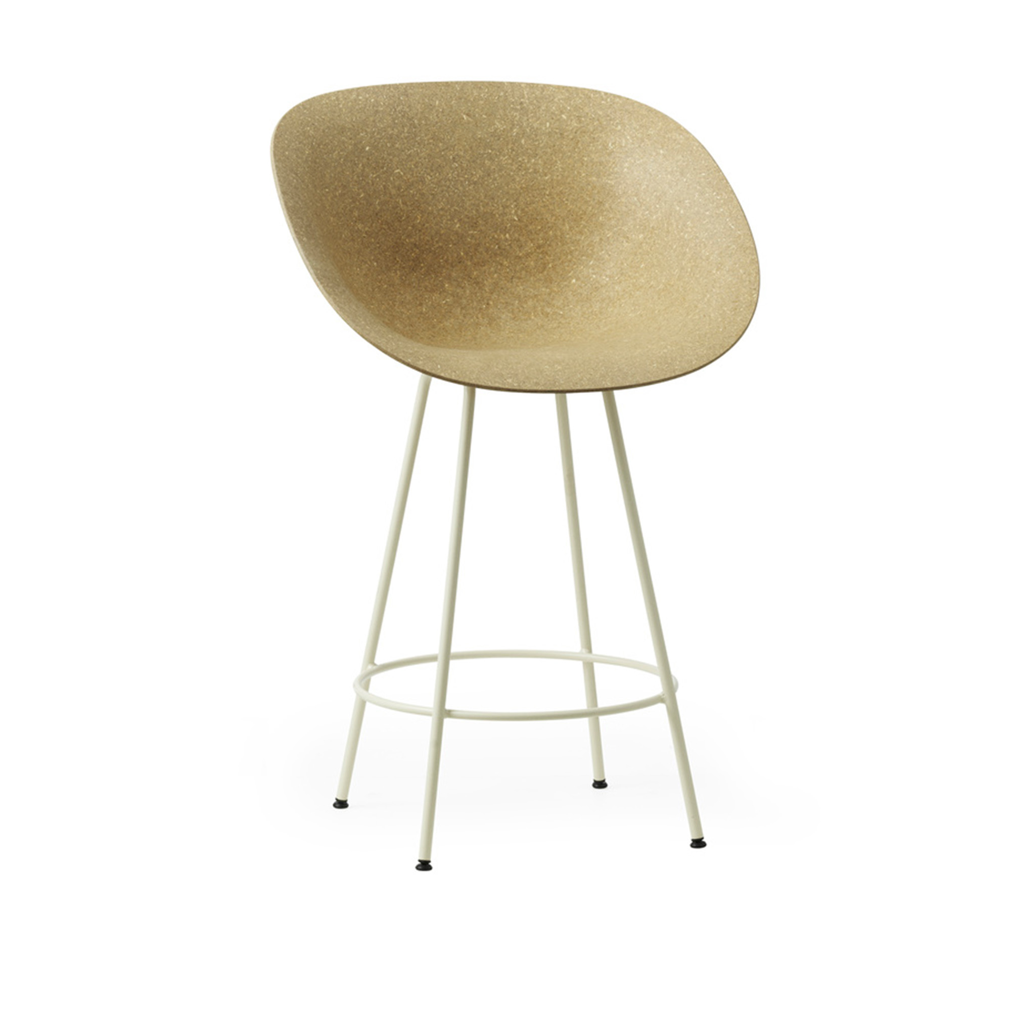 Normann Copenhagen - Mat Bar Armchair 65 cm Cream Steel Hemp - Barstolar - Foersom & Hiort-Lorenzen - Beige - Naturmaterial/Metall