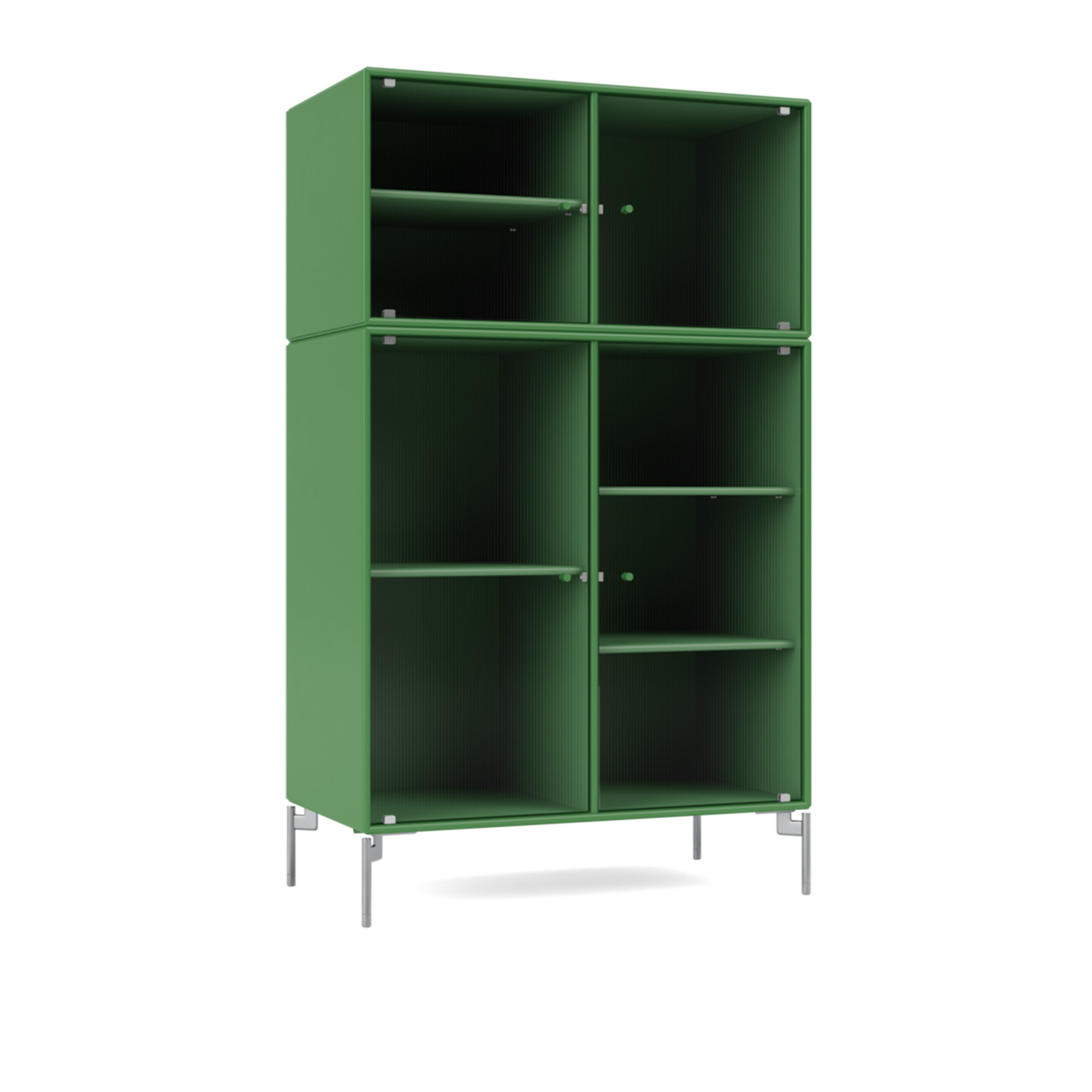 montana - ripple iii – vitrine cabinet 152-parsley matt chrome - skåp och vitrinskåp - peter j. lassen - grön - trä