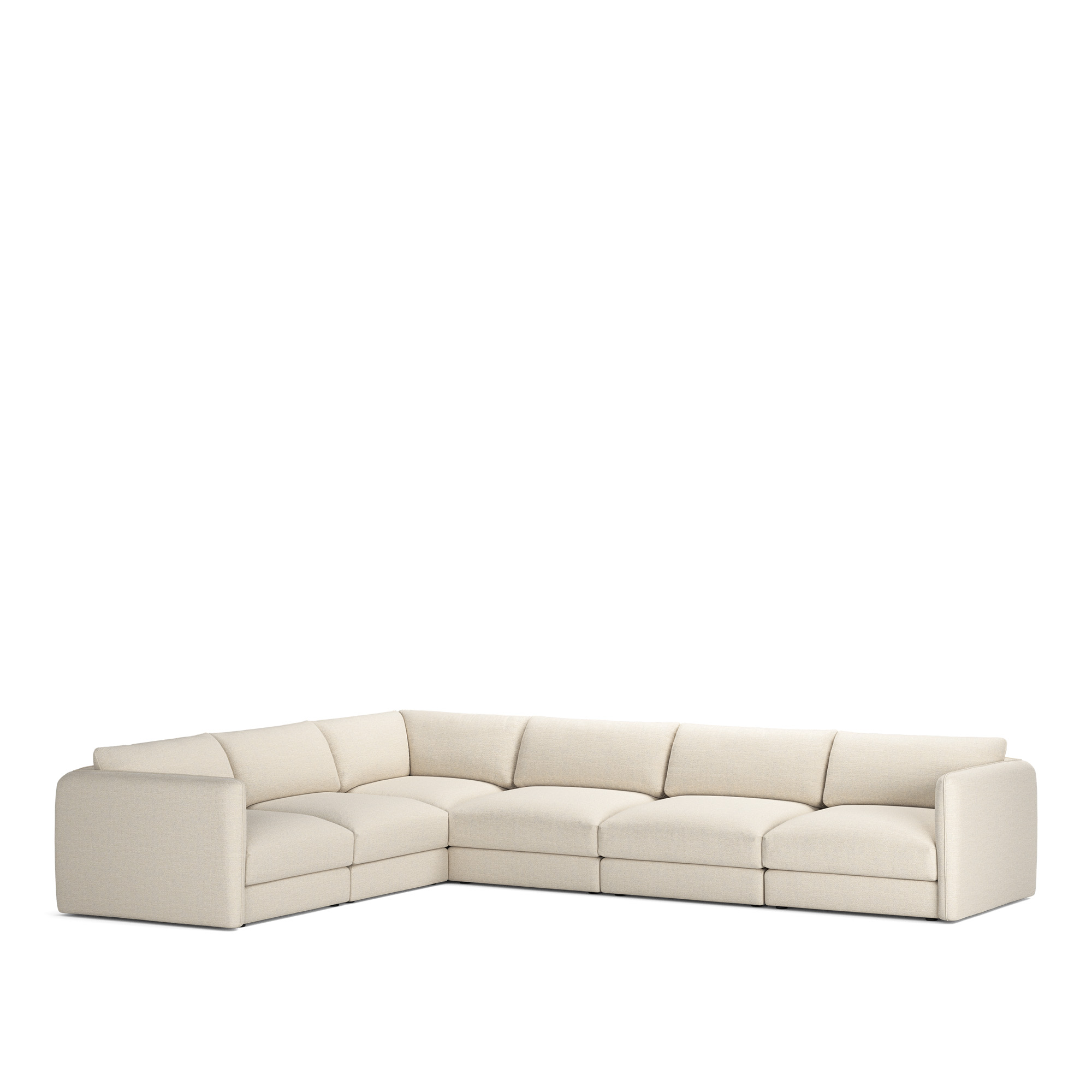 NOGA - Pavarotti 6-Seater Corner, Fixed Cover, Cushion Variant 03, Lario 38 - Soffor - Beige