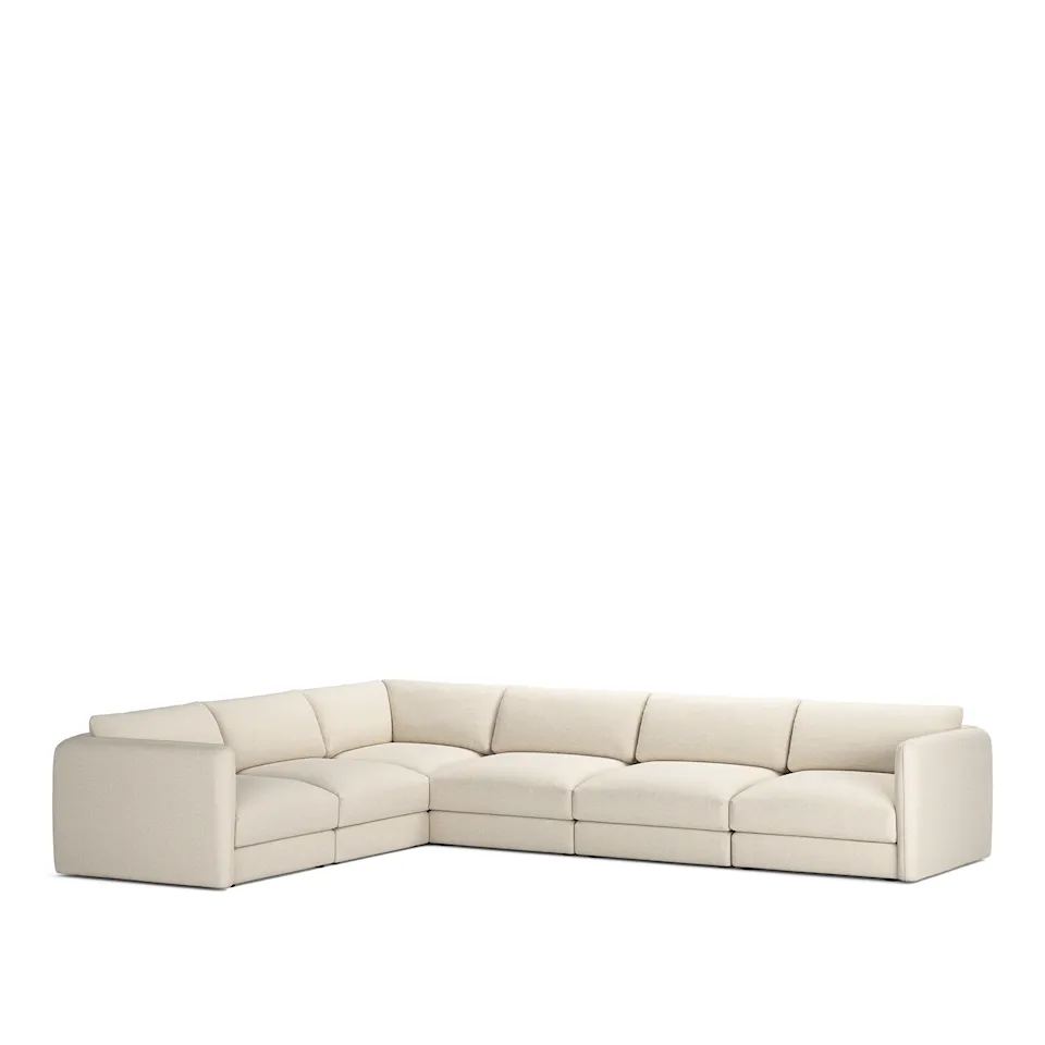 Pavarotti 6-Seater Corner, Fixed Cover, Cushion Variant 03, Lario 38