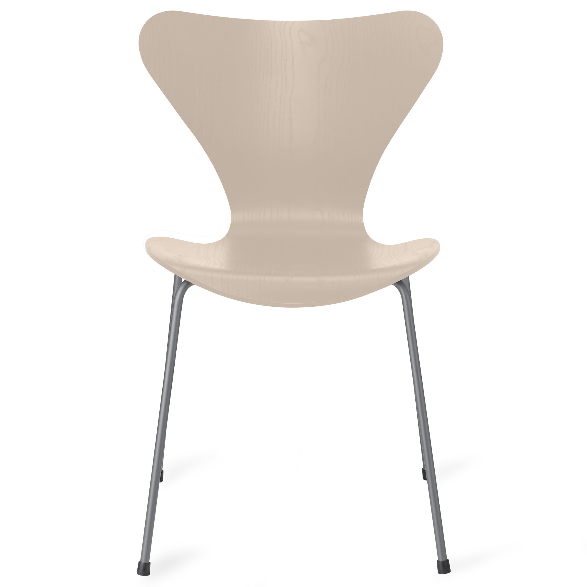 Fritz Hansen - Sjuan 3107 stol f&auml;rgad askfan&eacute;r silver grey / light beige - Matstolar - Arne Jacobsen - Beige - Metall/Tr&auml;