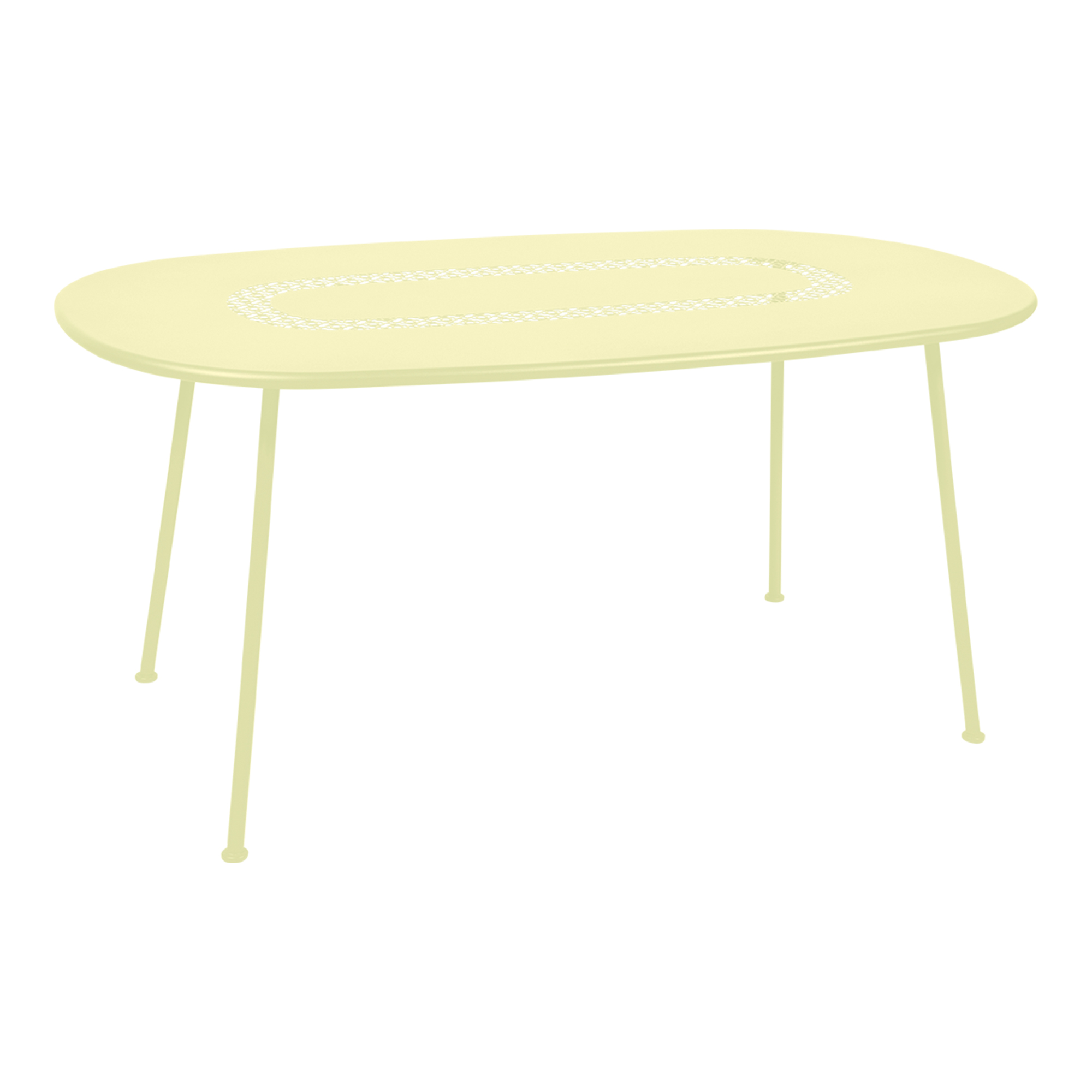 Fermob - Lorette Oval Table 160x90 cm Frosted Lemon A6 - Matbord utomhus - Frédéric Sofia - Gul - Metall