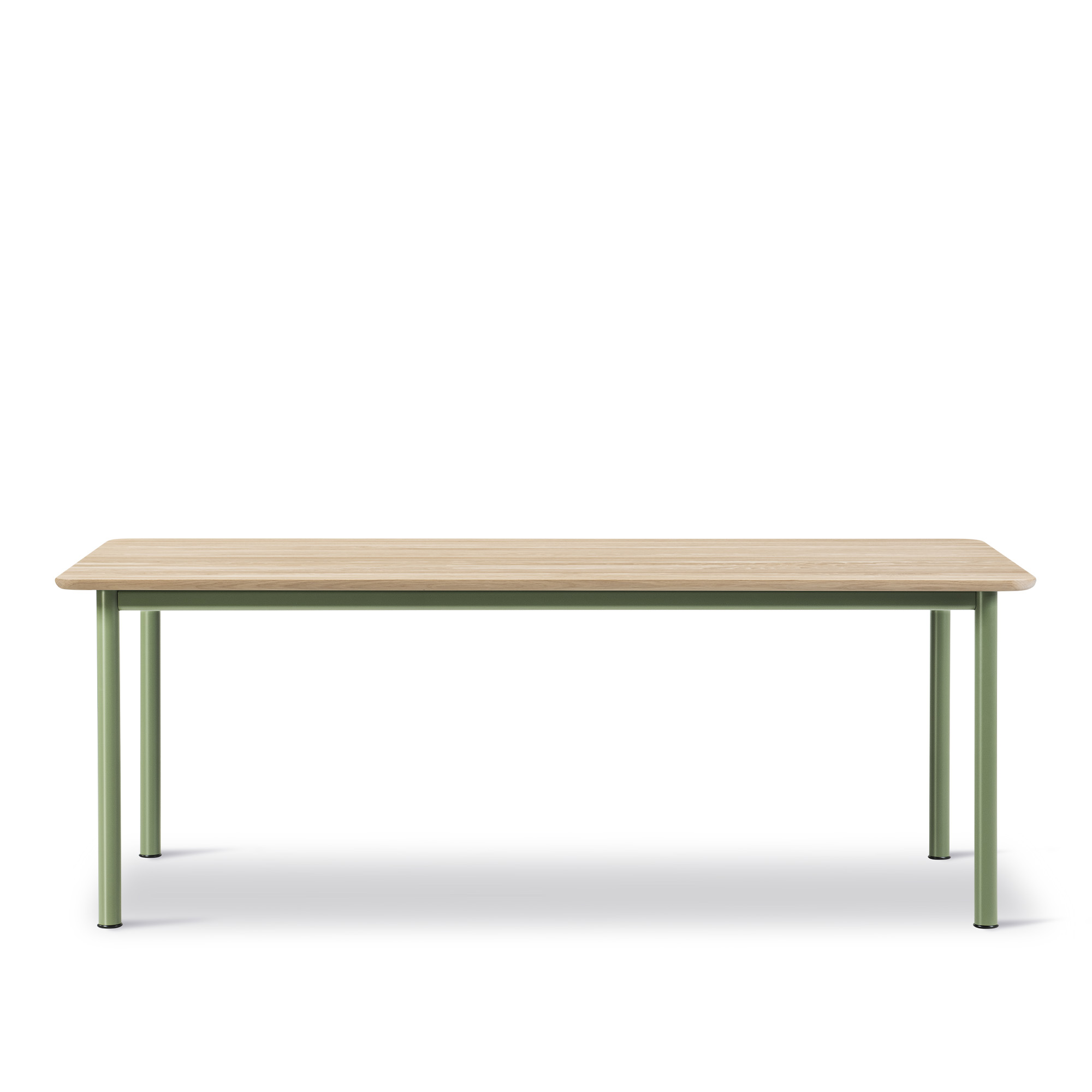 Fredericia Furniture - Plan Table - Table 200 x 100 cm - height 73 cm - Oak light oil - Rounded edge - Modernist green - Skrivbord - Edward Barber & Jay Osgerby - Träfärgad - Trä