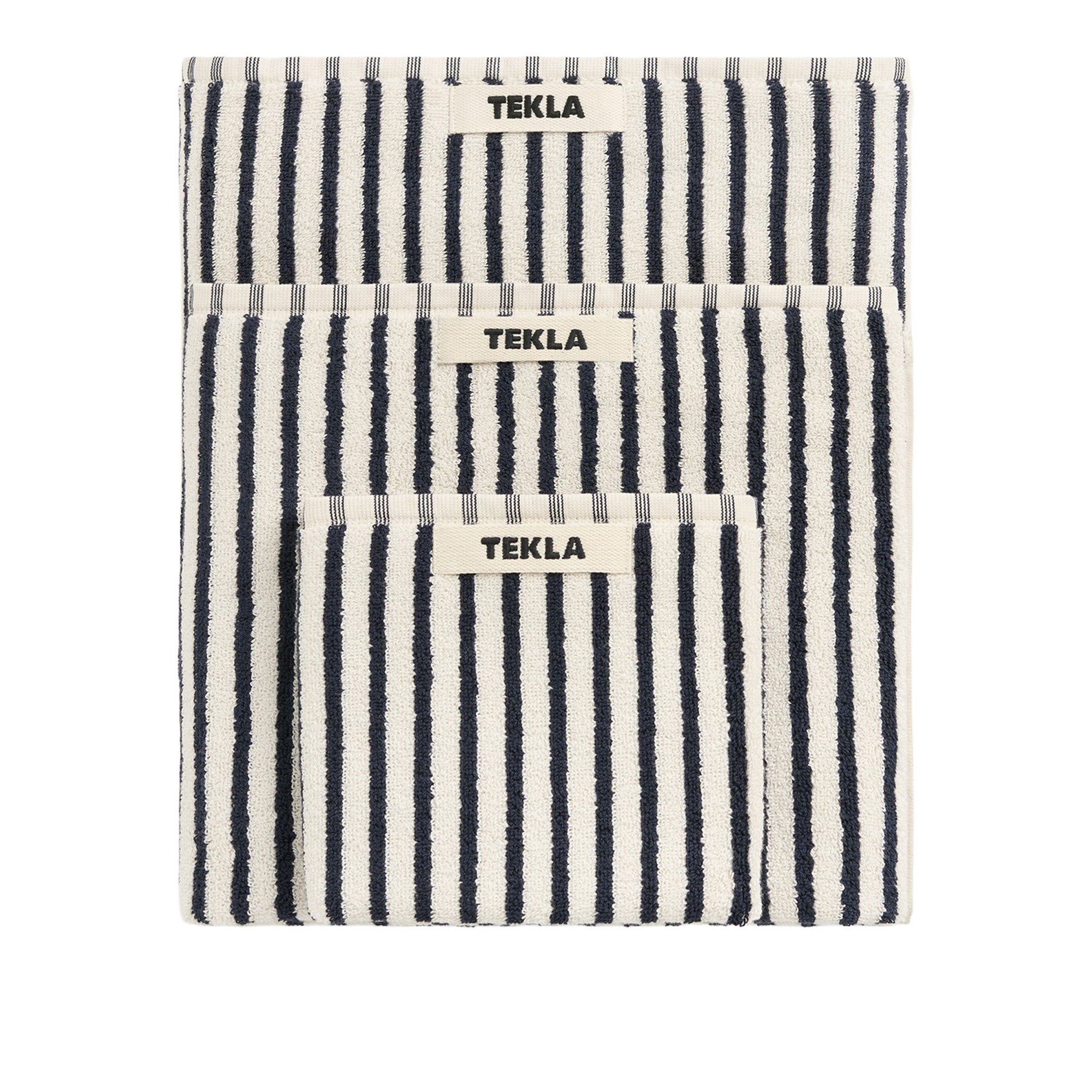 Tekla - Terry Towel, Sailor Stripes, 30X50 - Handdukar och badlakan - Svart - Bomull | Textilier - Badrumstextilier - Handdukar Och Badlakan | Möbelexperten