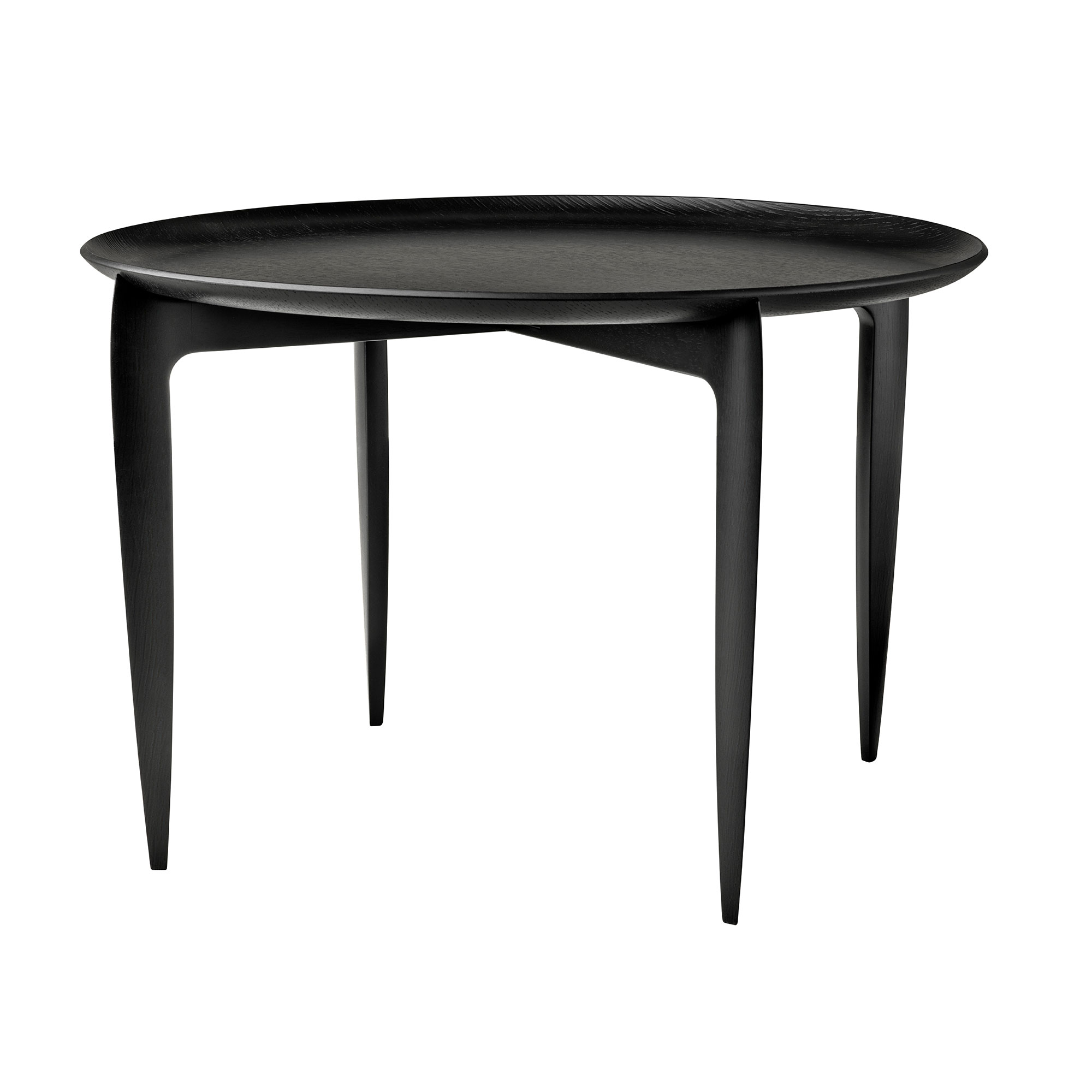 Fritz Hansen - Tray Table Ø60 cm - Brickbord - Willumsen & Engholm - Svart - Trä