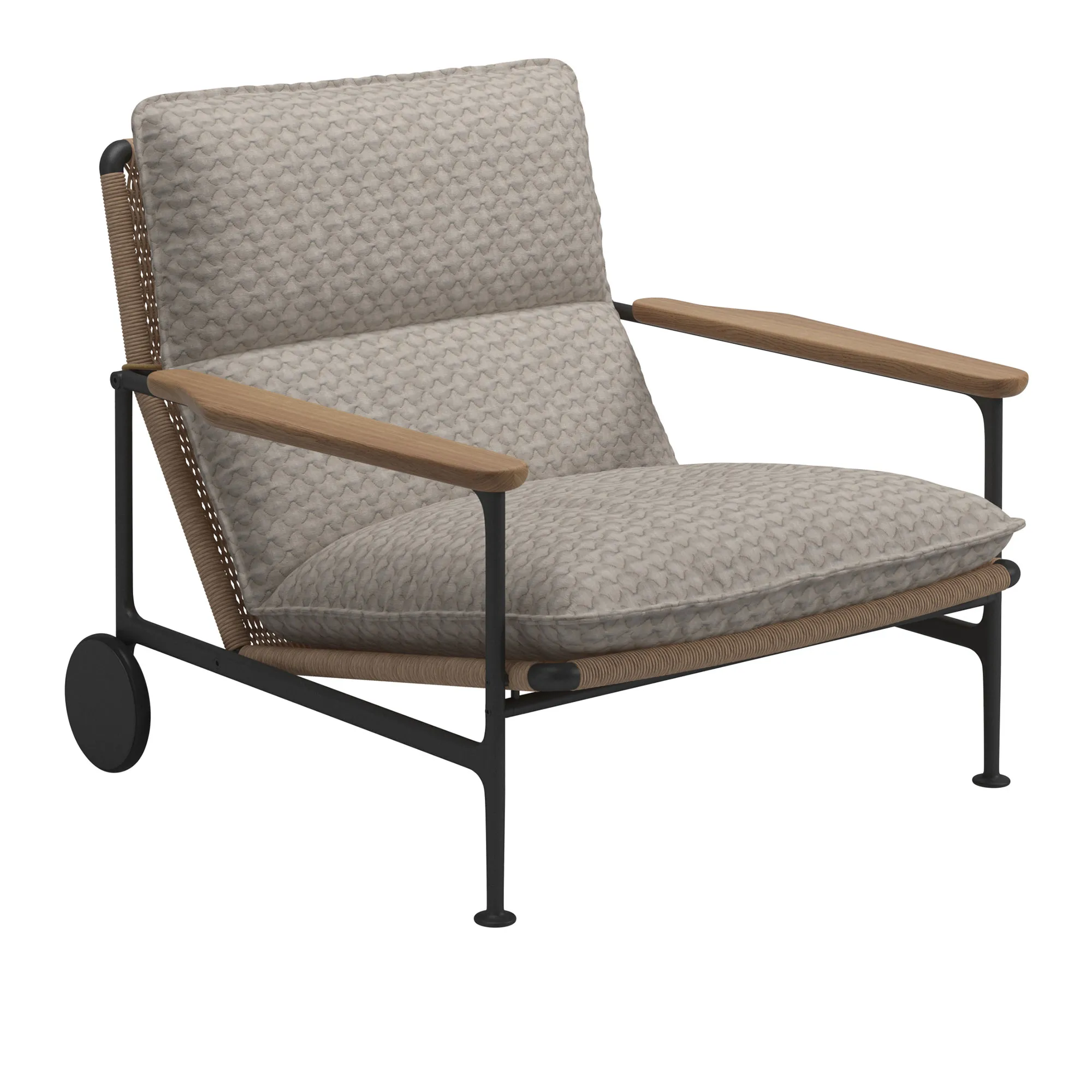 Zenith Lounge Chair with Teak Arms - Meteor