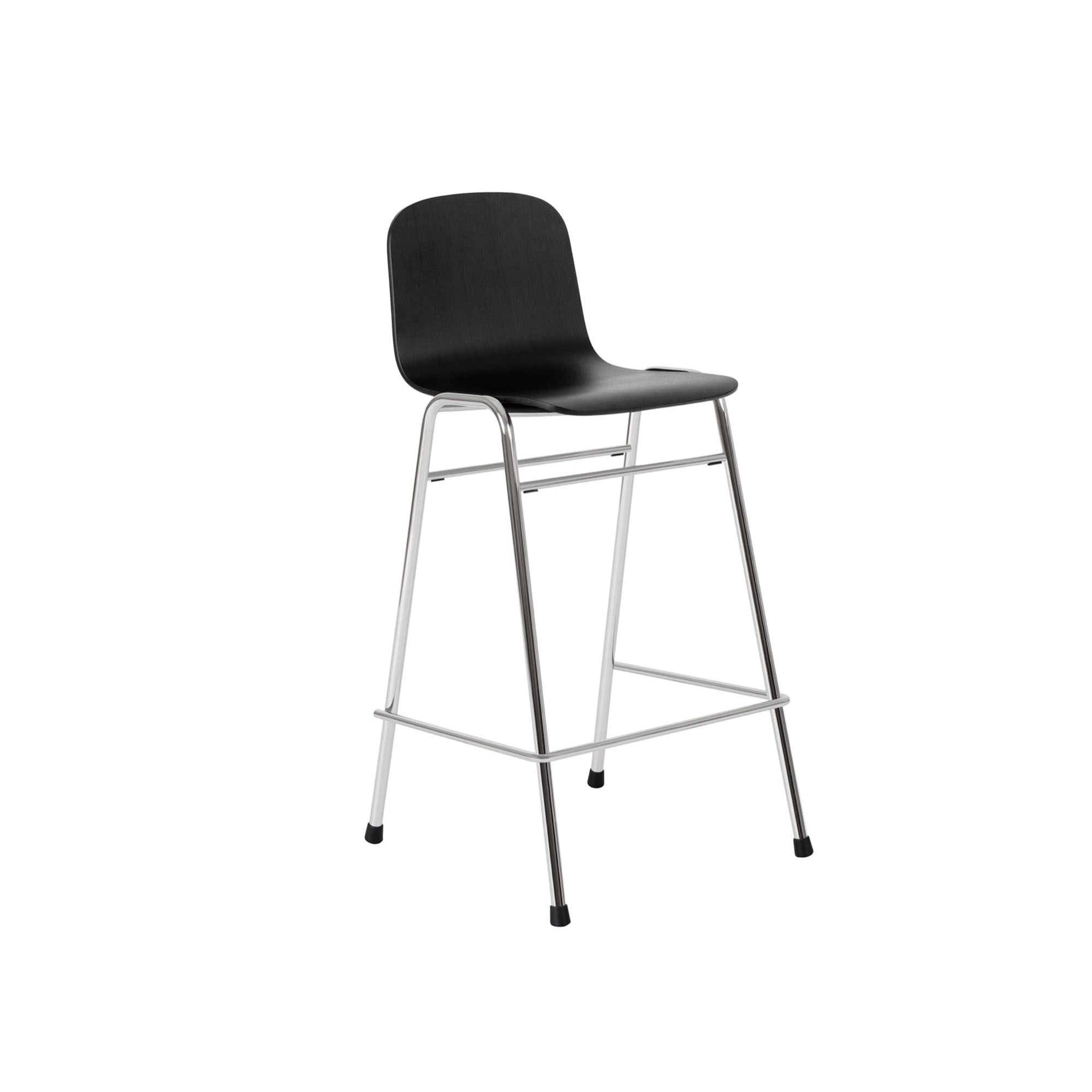 HEM - Touchwood Counter Chair - Black/Chrome - Barstolar & barpallar - Lars Beller Fjetland - Silver,Svart - Metall/Trä