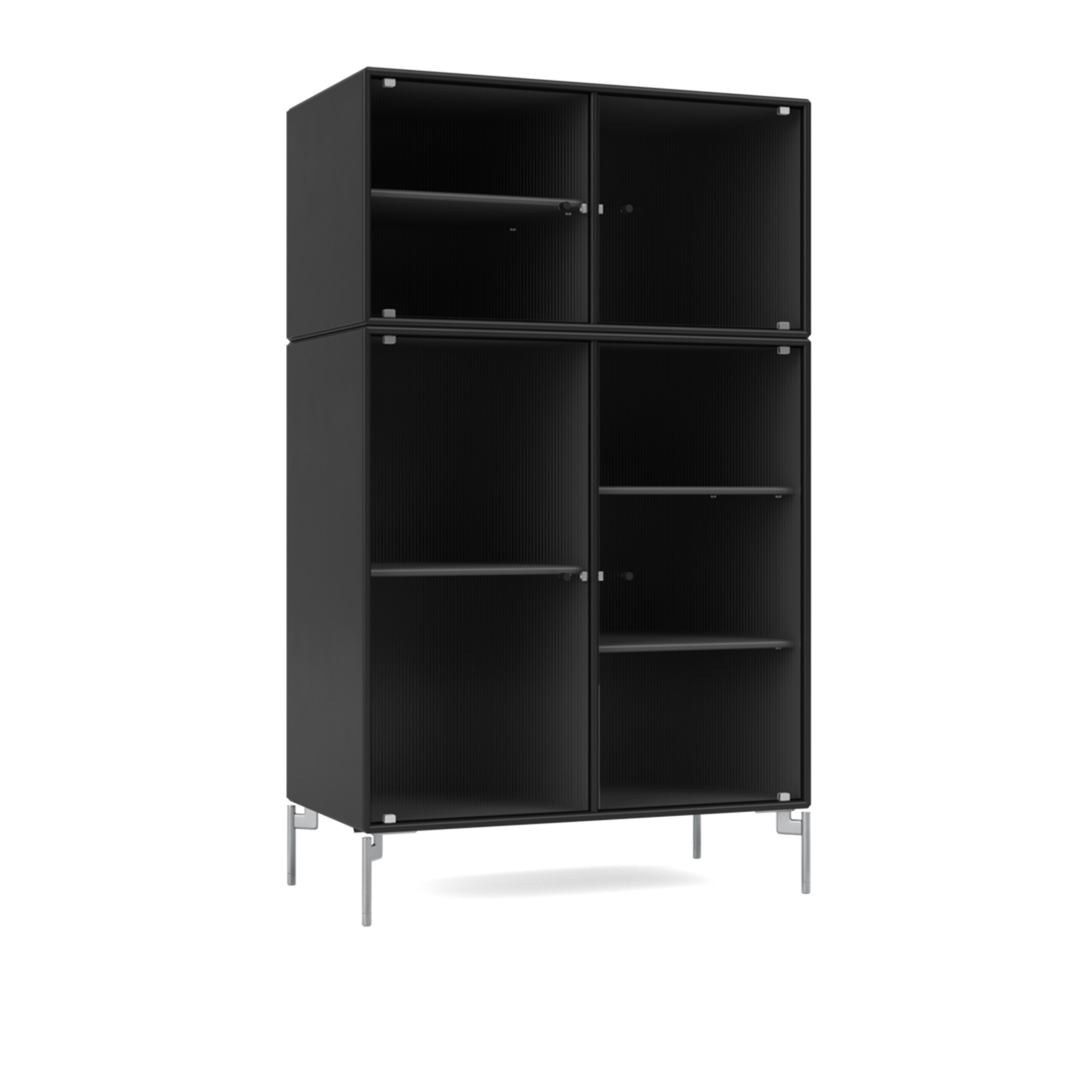 montana - ripple iii – vitrine cabinet 05-black matt chrome - skåp och vitrinskåp - peter j. lassen - svart - trä