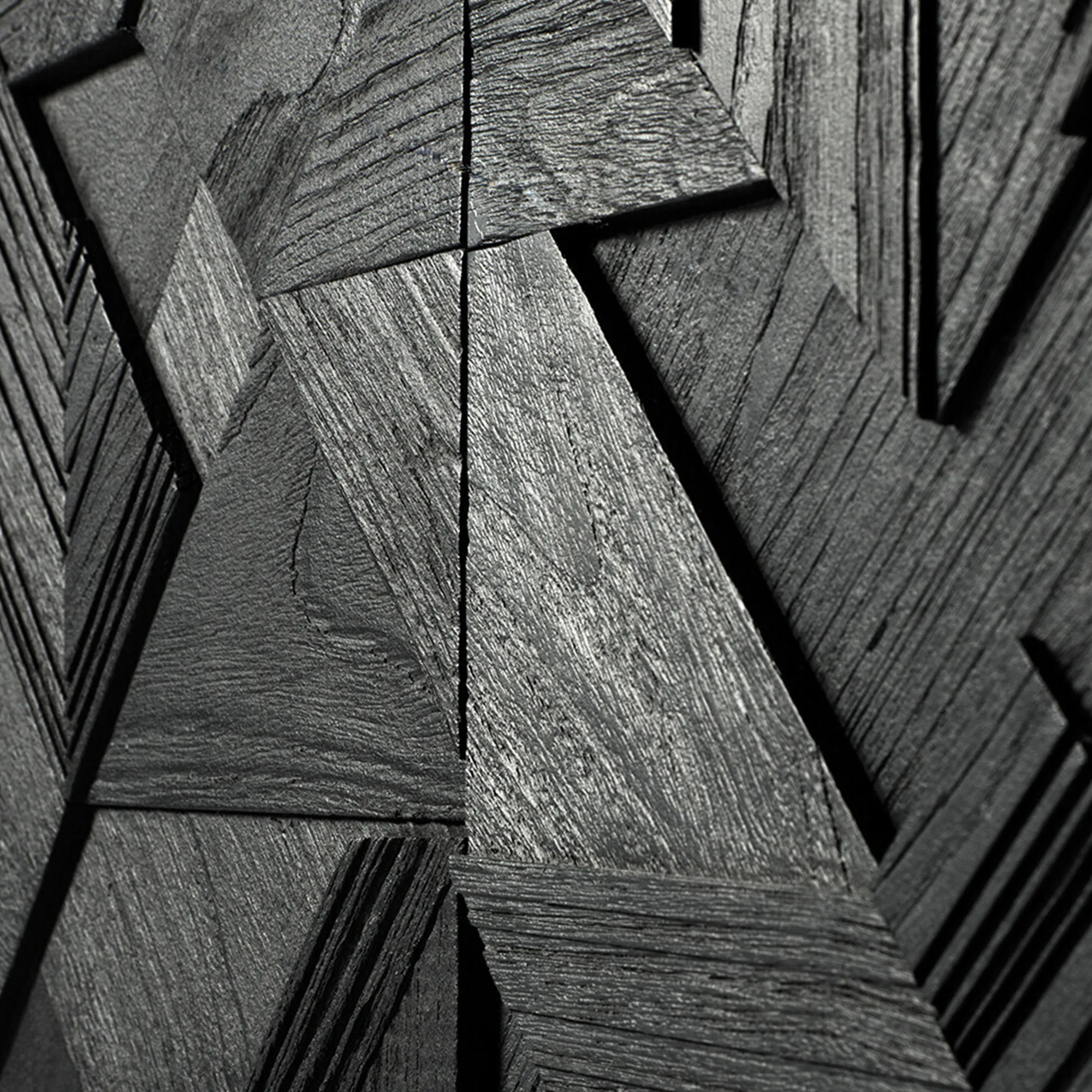 Teak Graphic Black Sideboard