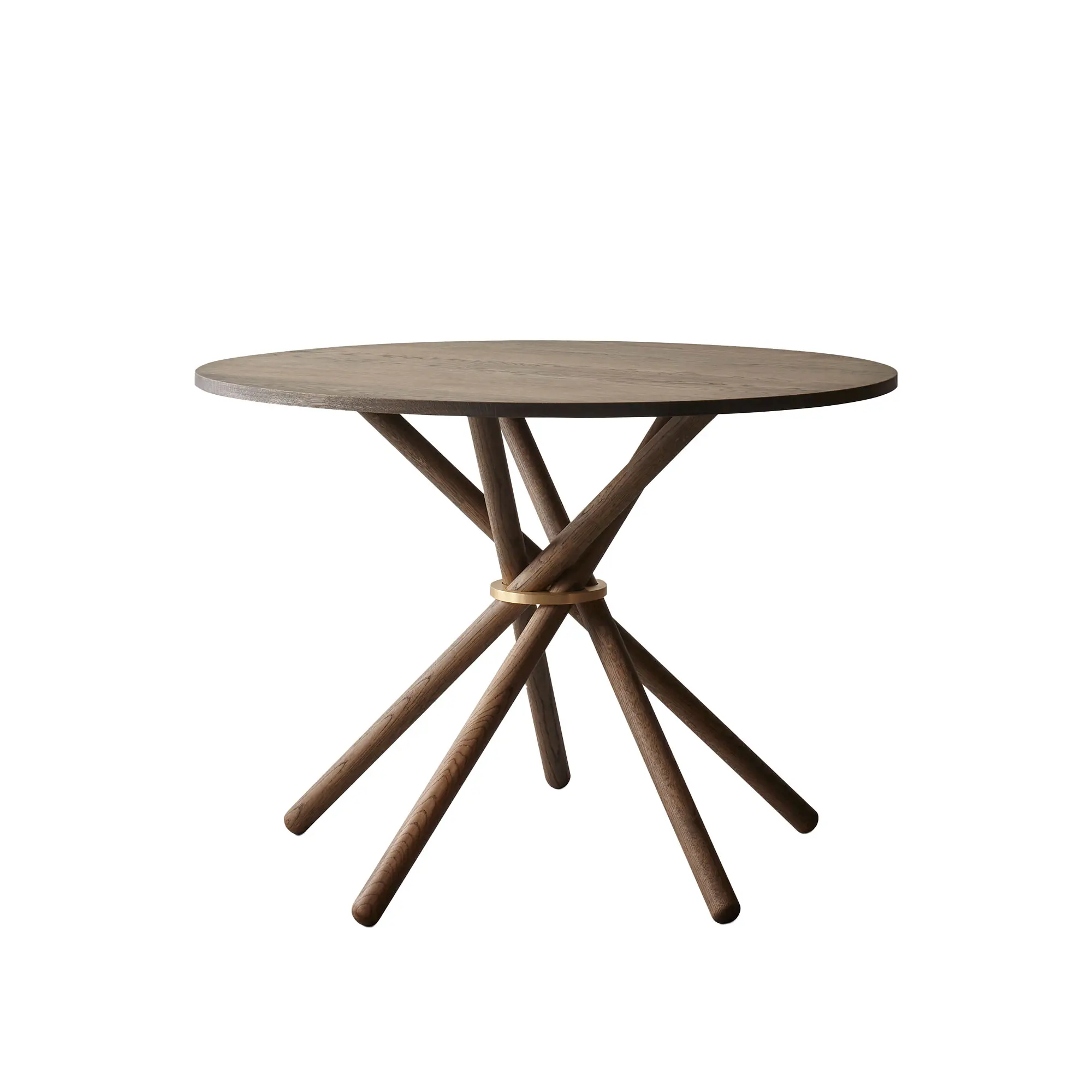 Hector 105 - Dining Table, Linoleum Conifer / Dark Oak / Brass
