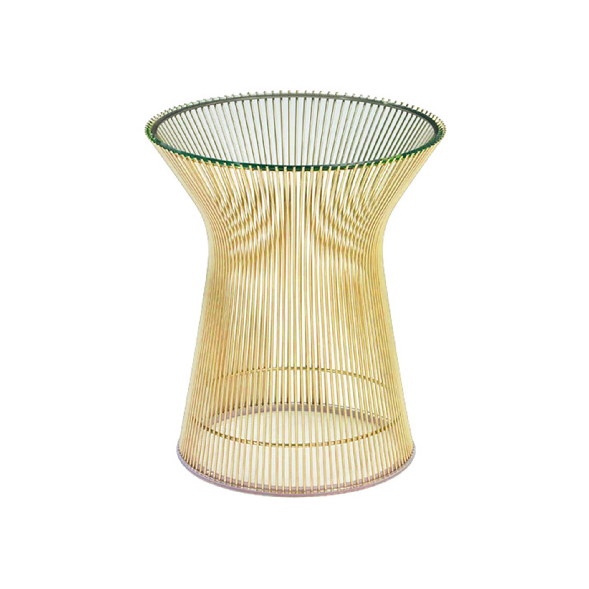 Knoll - Platner Side Table 18k guld, skiva i grön Apli marmor - Småbord & sidobord - Warren Platner - Guld - Glas/Metall