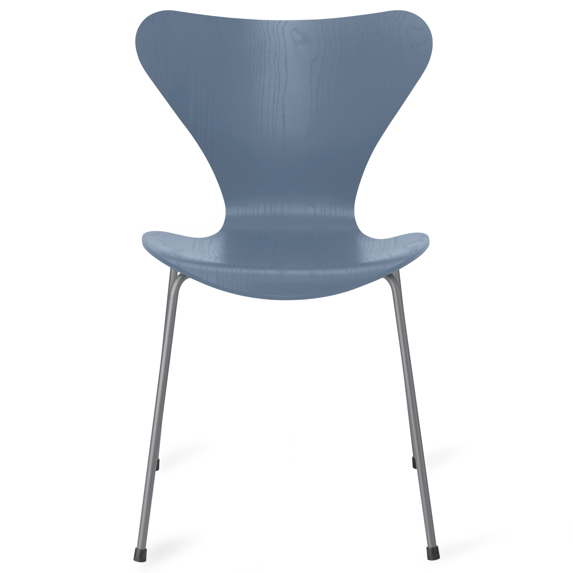Fritz Hansen - Sjuan 3107 stol f&auml;rgad askfan&eacute;r silver grey / dusk blue - Matstolar - Arne Jacobsen - Bl&aring; - Metall/Tr&auml;