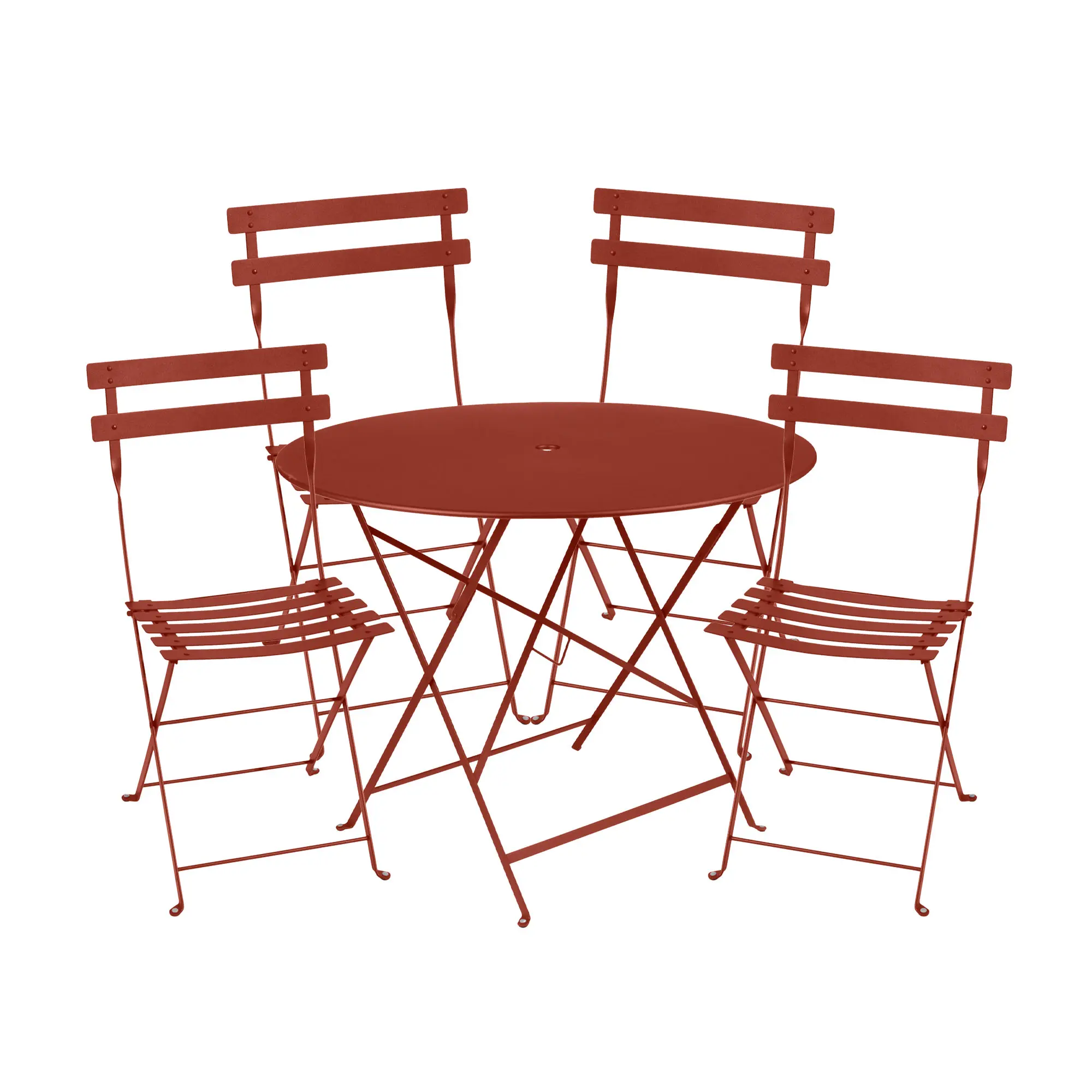 Bistro Matgrupp Ø 96 cm & 4 st Metal Chair