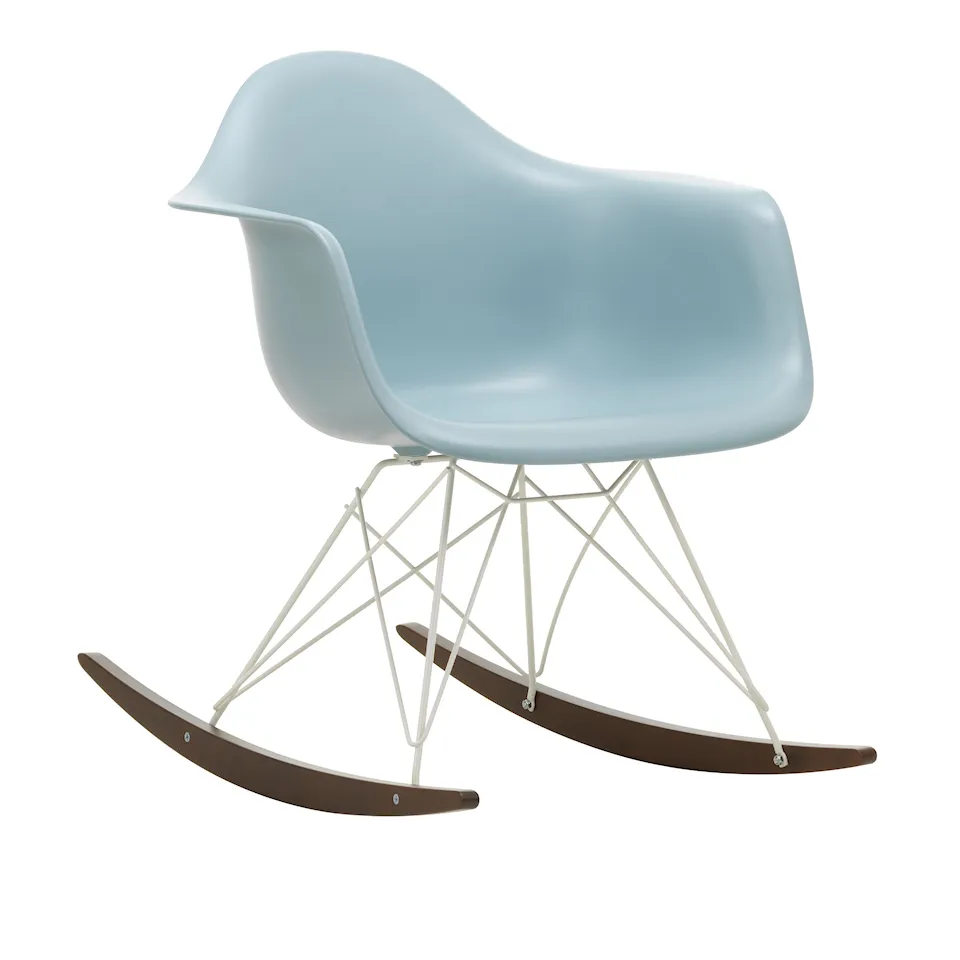 Eames RE Plastic Armchair RAR gungstol White/Dark Maple