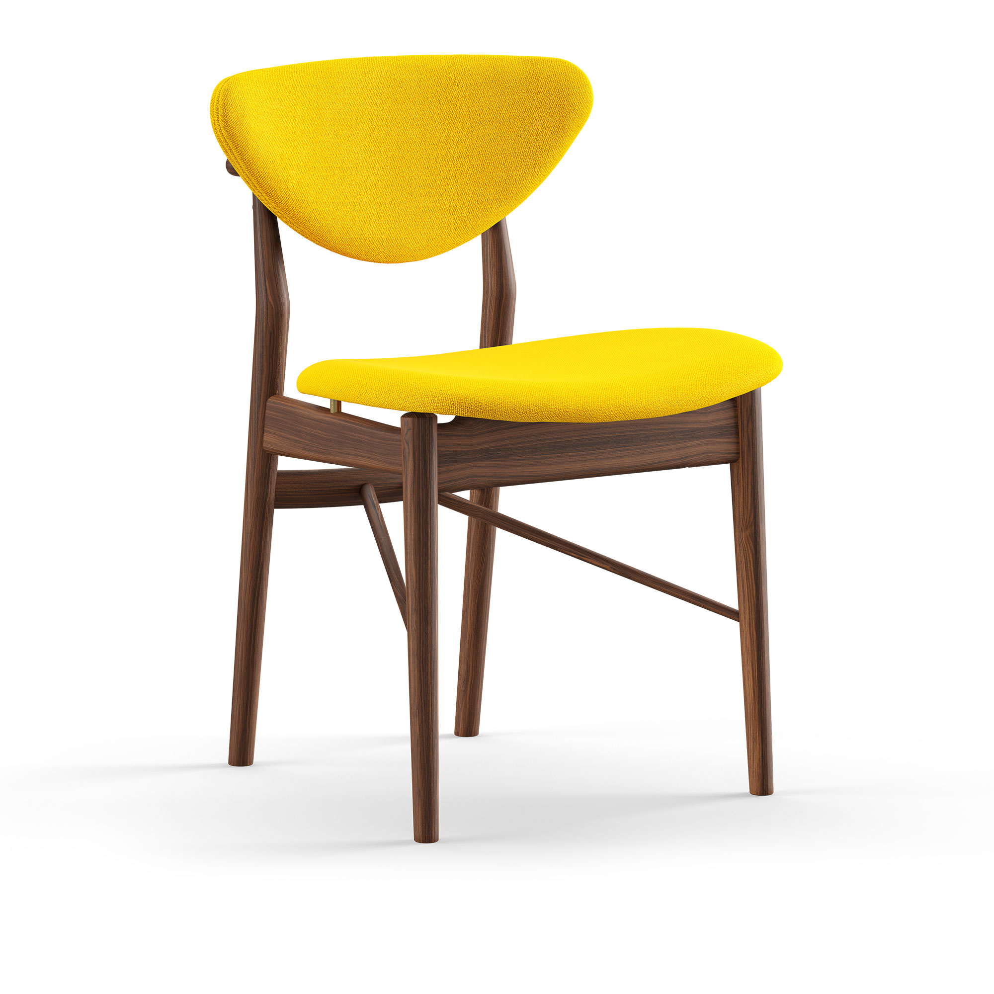 House of Finn Juhl - 108 Chair, Walnut, Cat. 4 Vidar 443 - Spisestoler - Finn Juhl - Tre farget,Gul - Tre/Tekstilmateriale