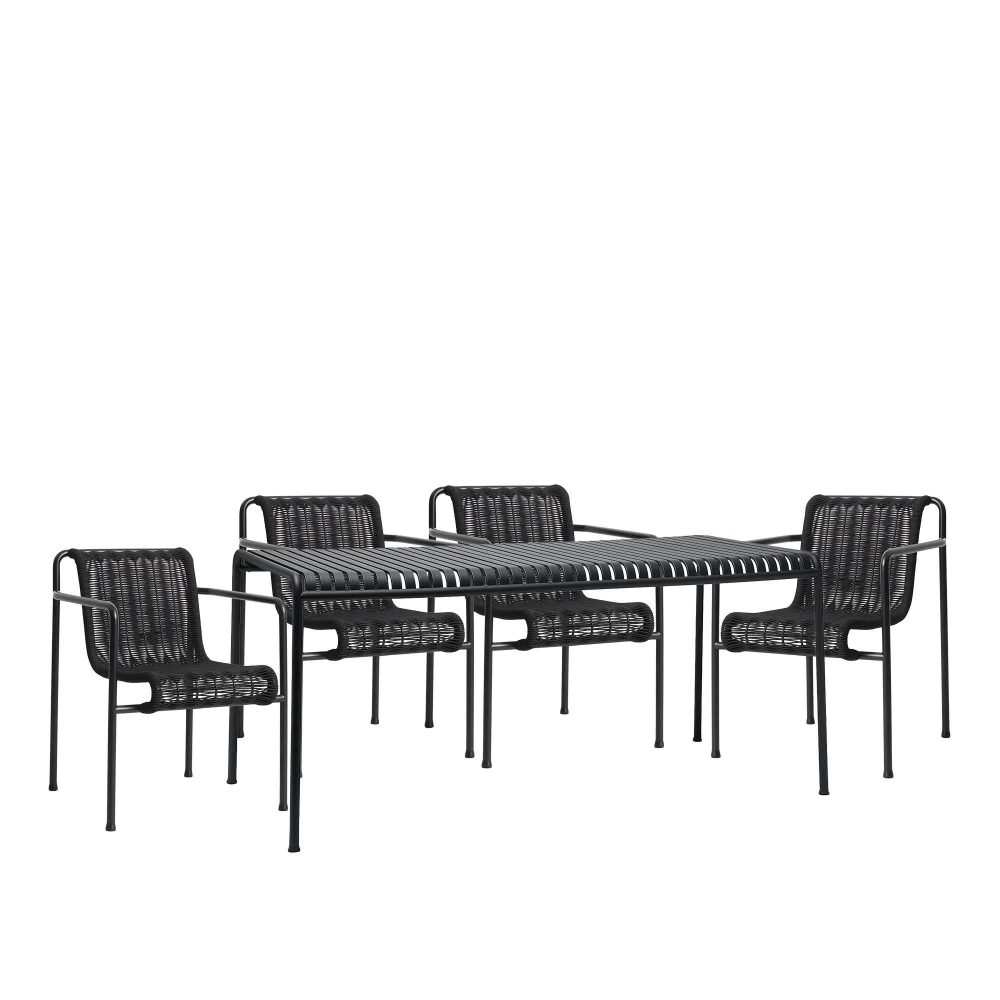 Palissade cord spisegruppe med matbord & 4 karmstoler