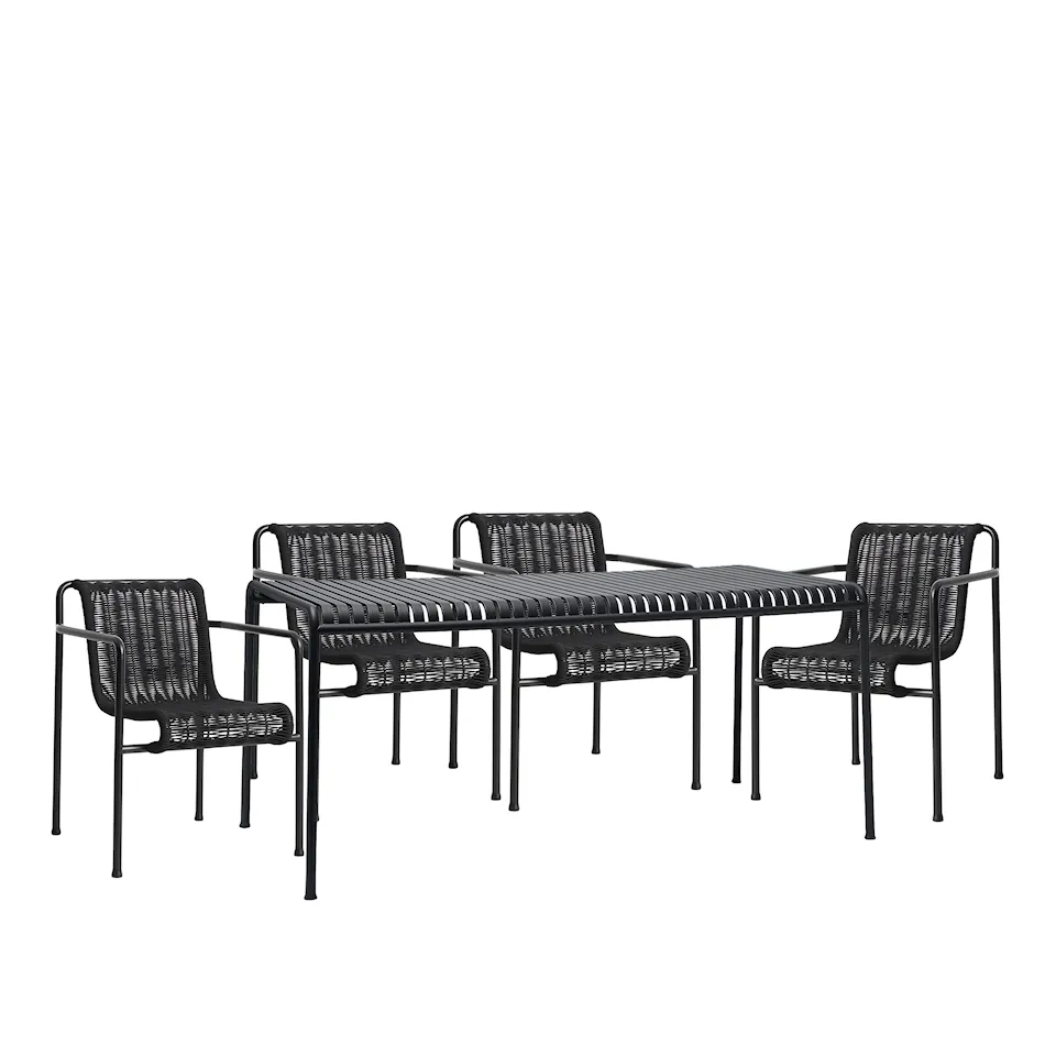 Palissade cord matgrupp med matbord & 4 karmstolar