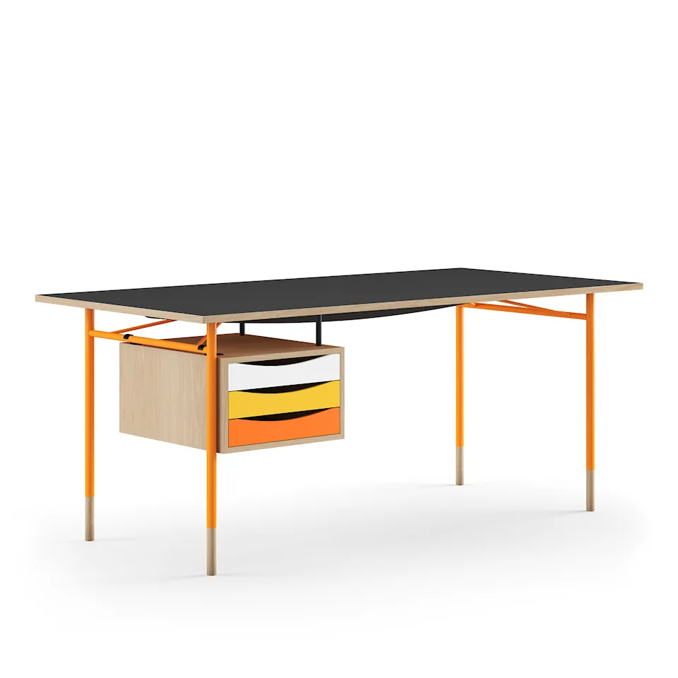 Nyhavn skrivbord 170 cm Warm med lådor Orange