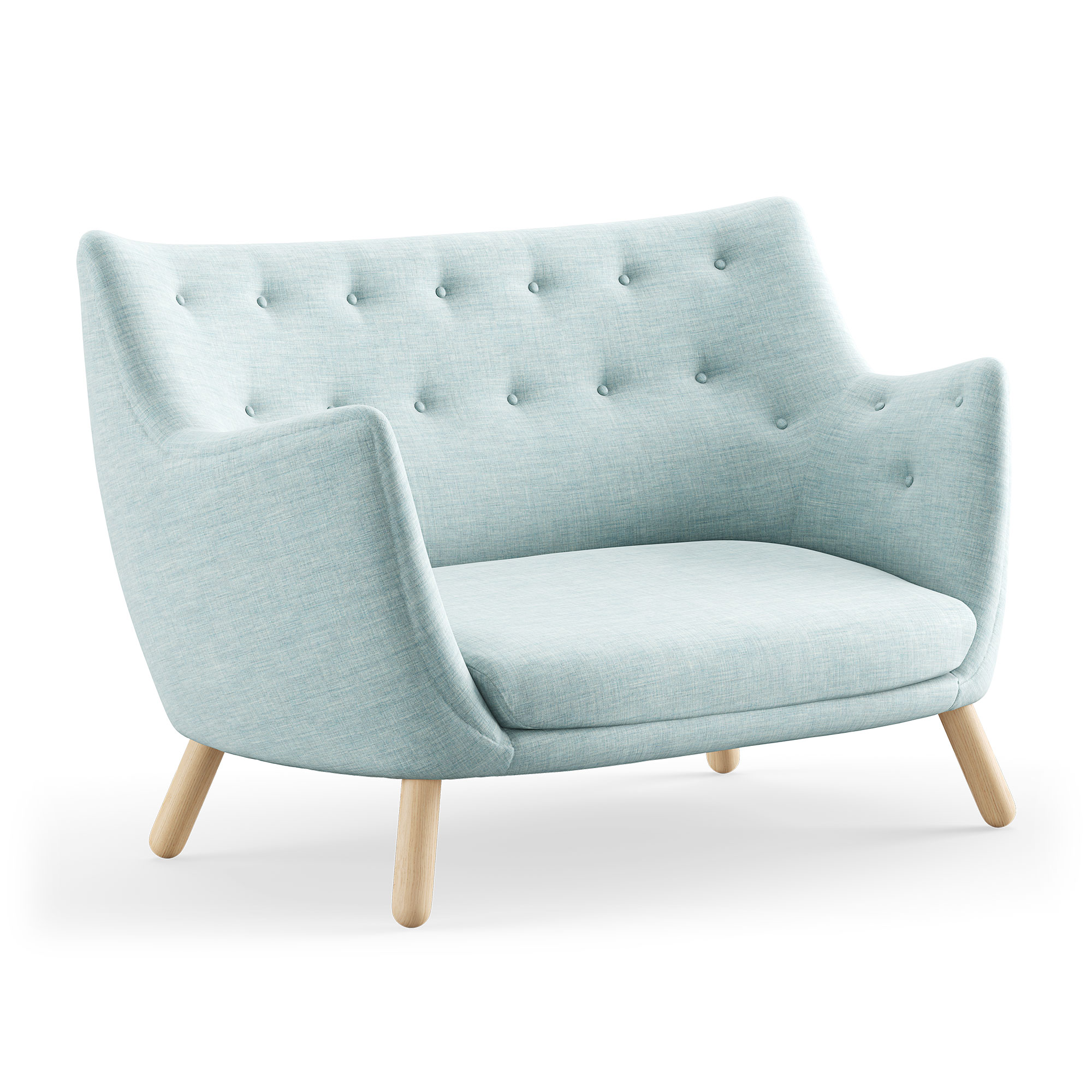 House of Finn Juhl - Poet Sofa, Light oiled oak, Cat. 1 Remix 823 - Soffor - Finn Juhl - Träfärgad,Blå