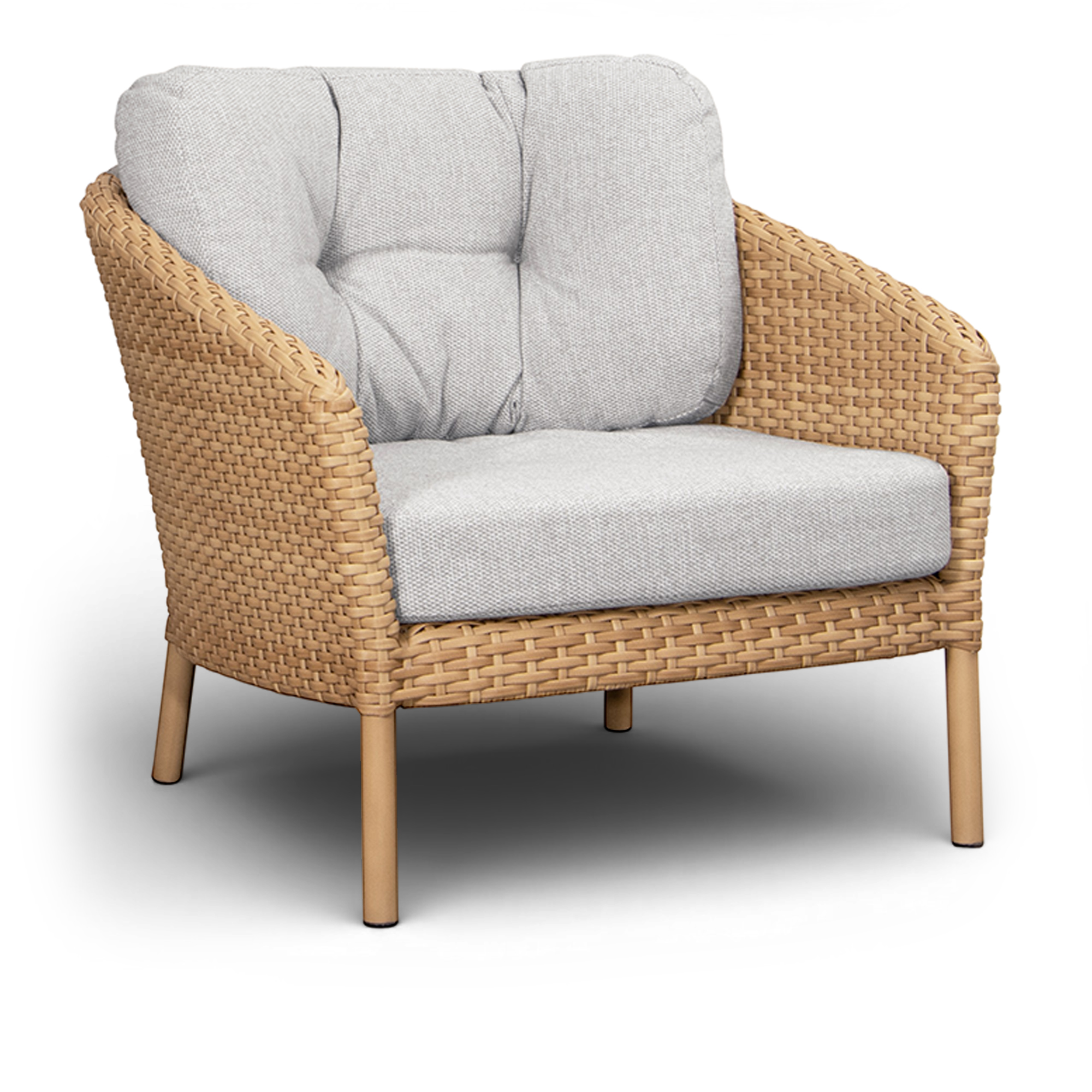 Cane-Line - Ocean Large Loungefåtölj - Natural, Cane-line flat Weave - Fåtöljer utomhus - Beige - Bomull/Metall | Utemöbler - Loungemöbler - Fåtöljer Utomhus | Möbelexperten