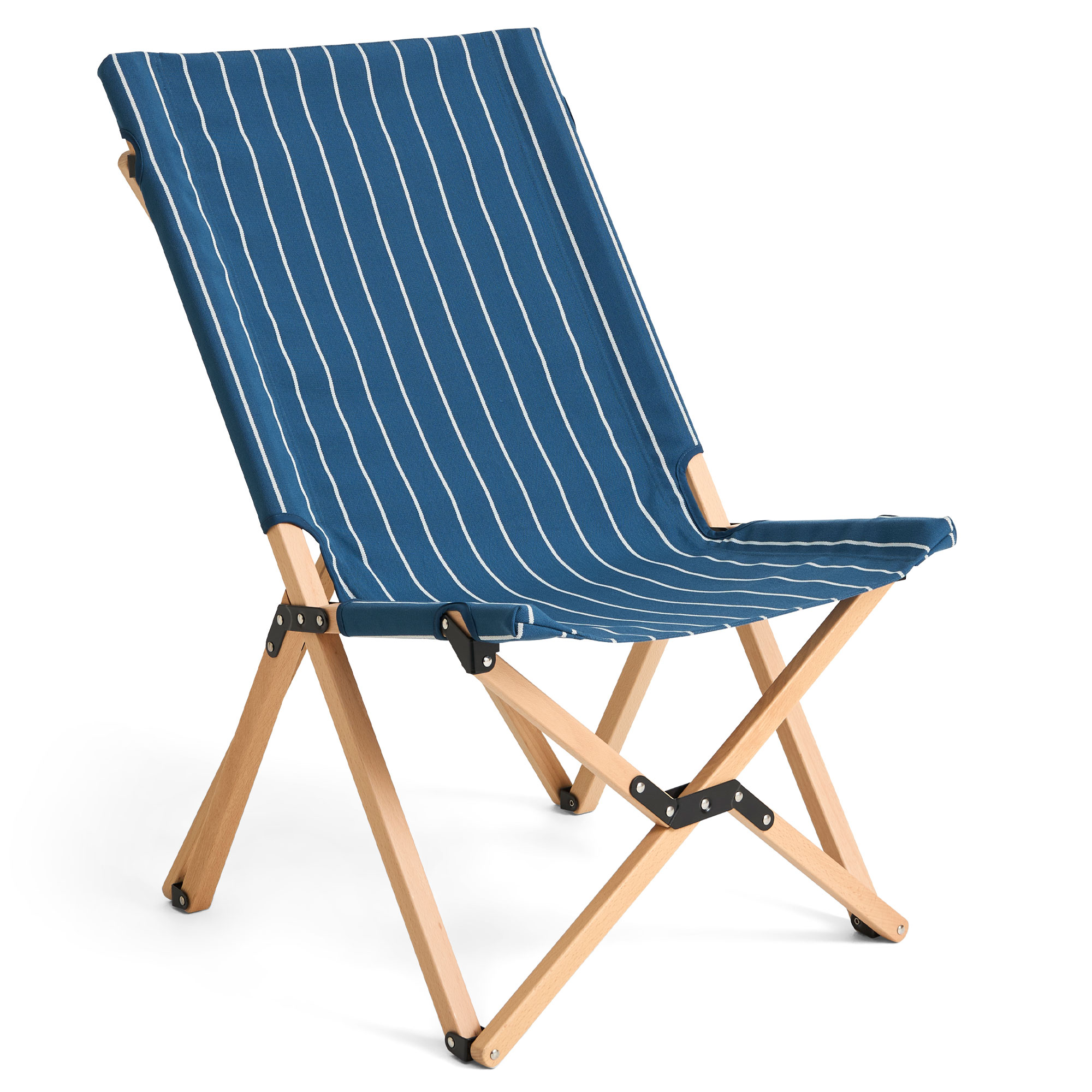 HAY - Outdoor Market Folding Chair blue with beige stripe - Solstolar och sols&auml;ngar - Jasper Morrison - Bl&aring; - Tr&auml;
