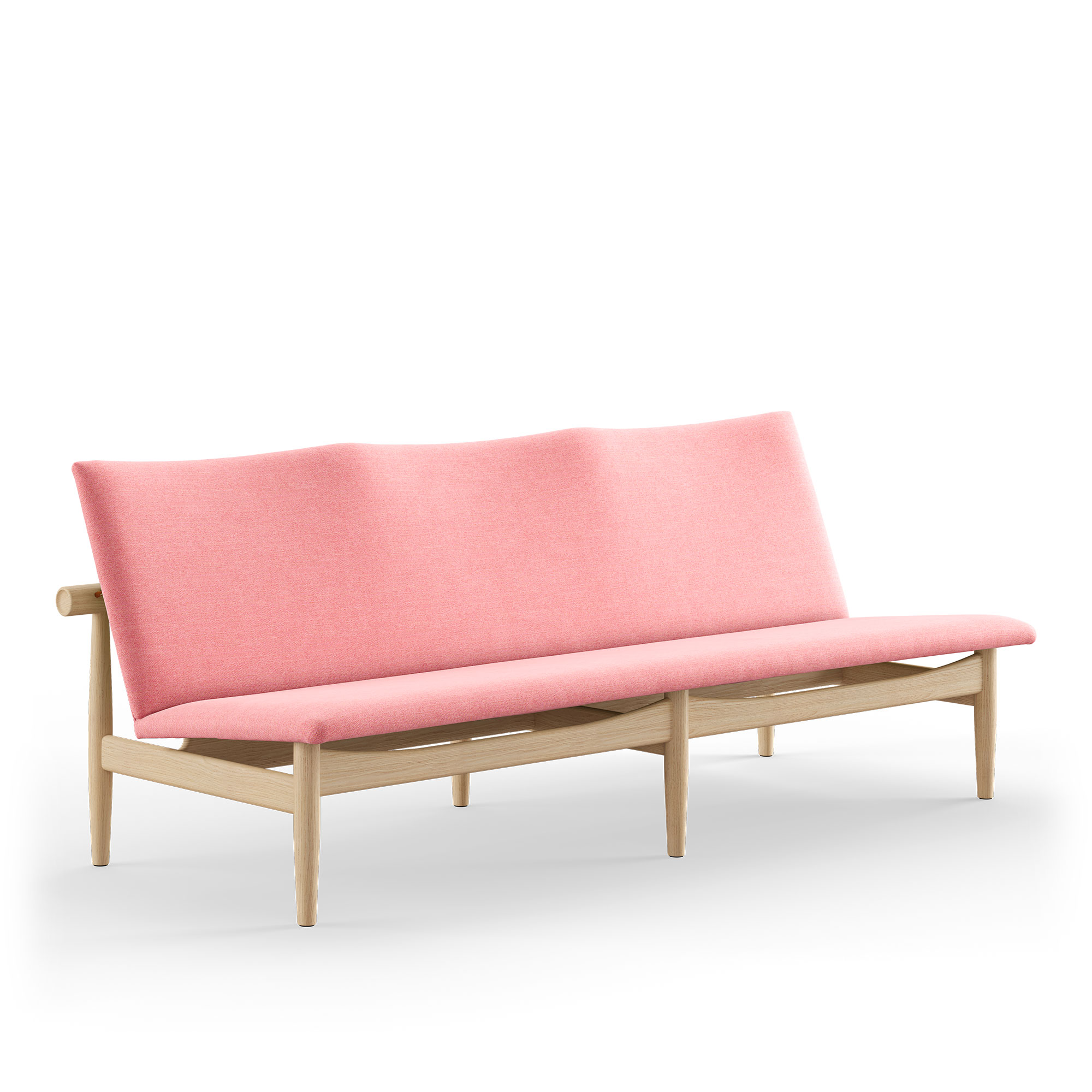 house of finn juhl - japan sofa 3-seater, clear oiled oak, cat. 3 watercolour, rose quartz - soffor - finn juhl - rosa,träfärgad