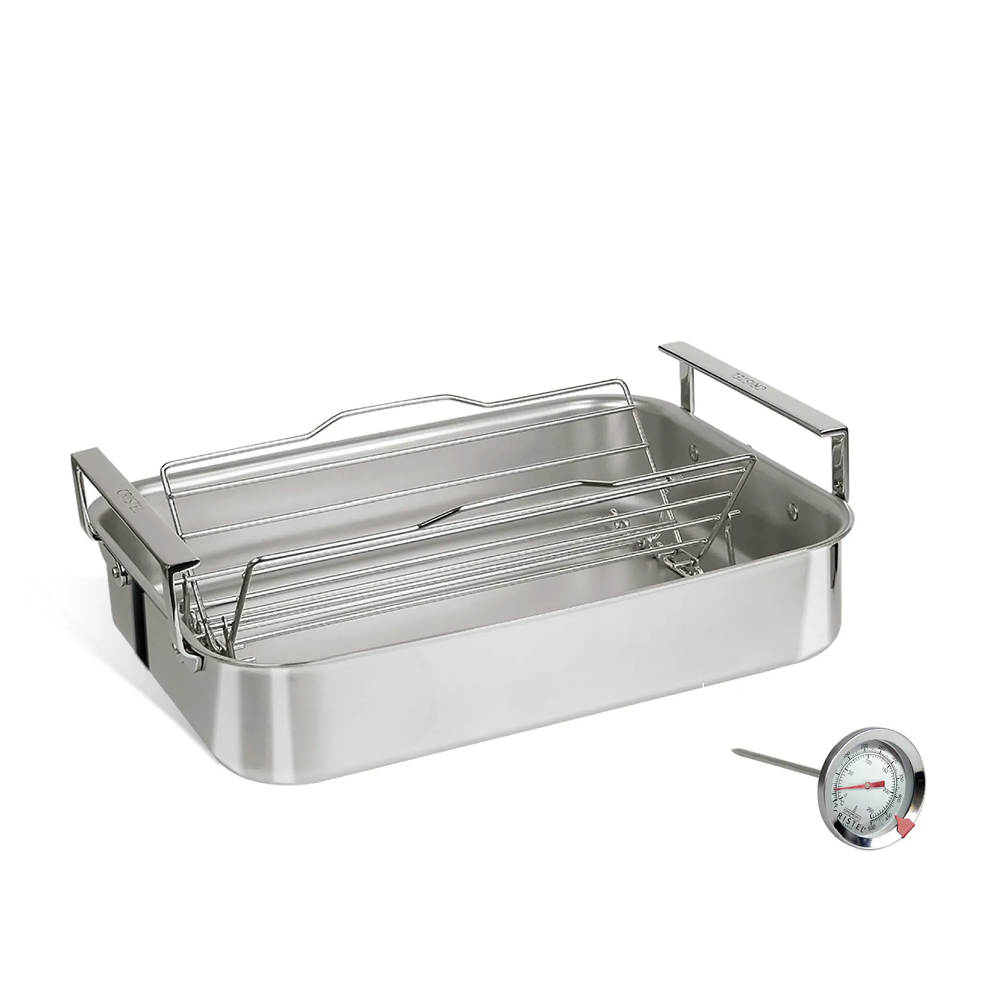3-Ply Roaster, Stainless Steel Grid & Thermometer