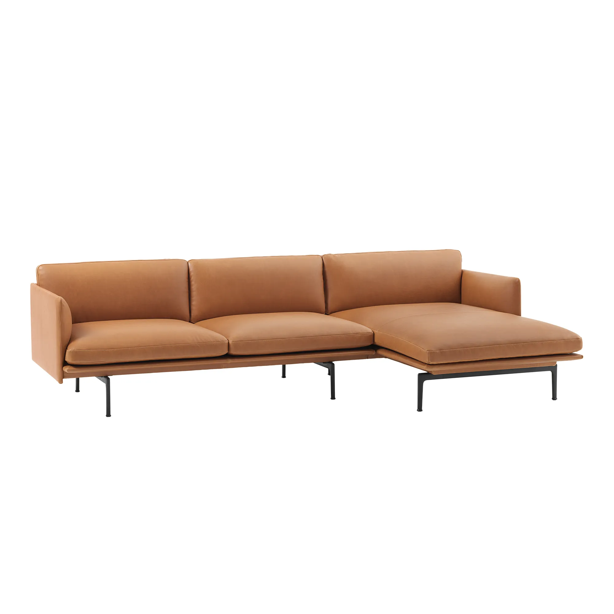 Outline Sofa Chaise Longue Right / Black Base