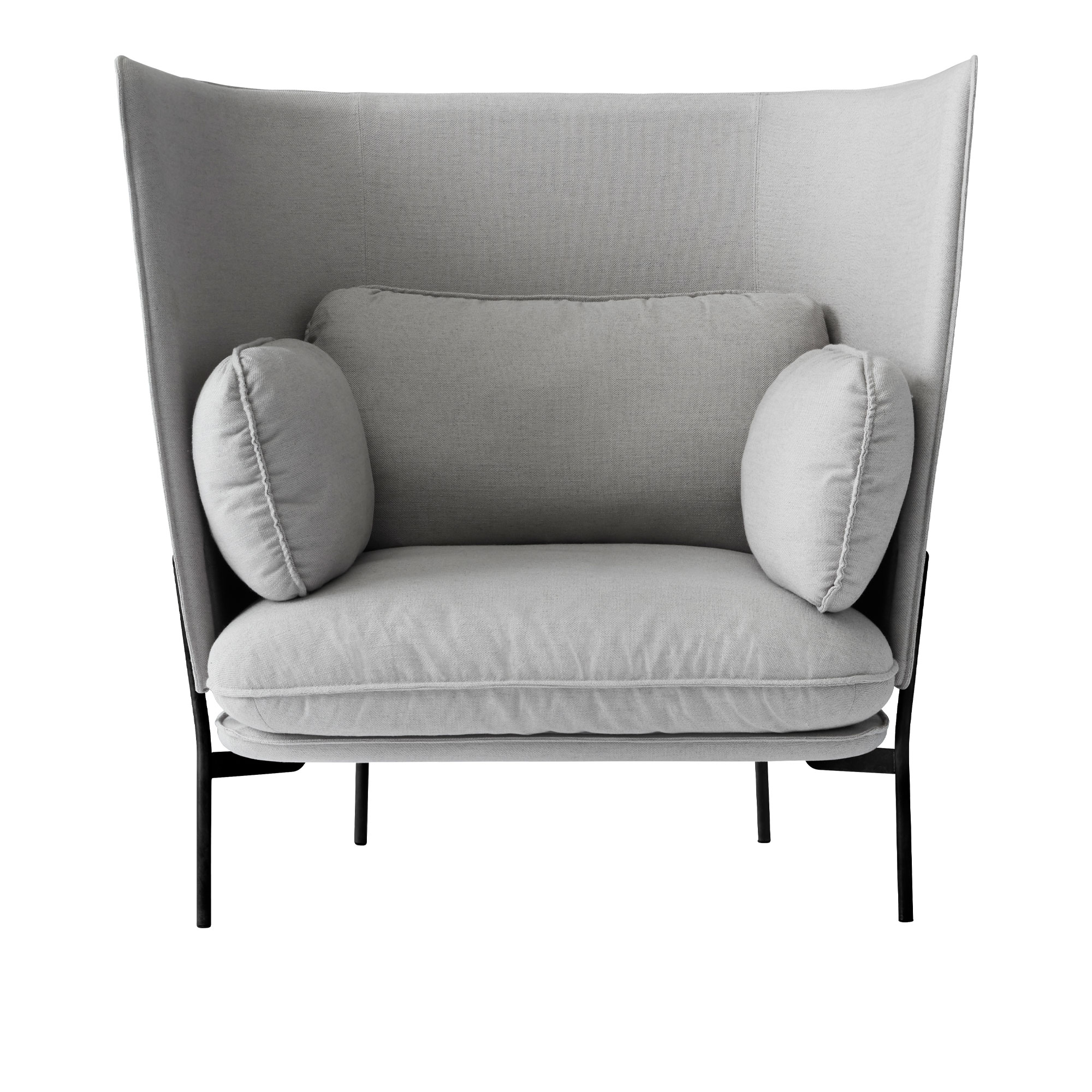 &Tradition - Cloud LN5, Warm Black Leather cat.2, Noble Cognac - Fåtöljer - Luca Nichetto - MDF/Metall