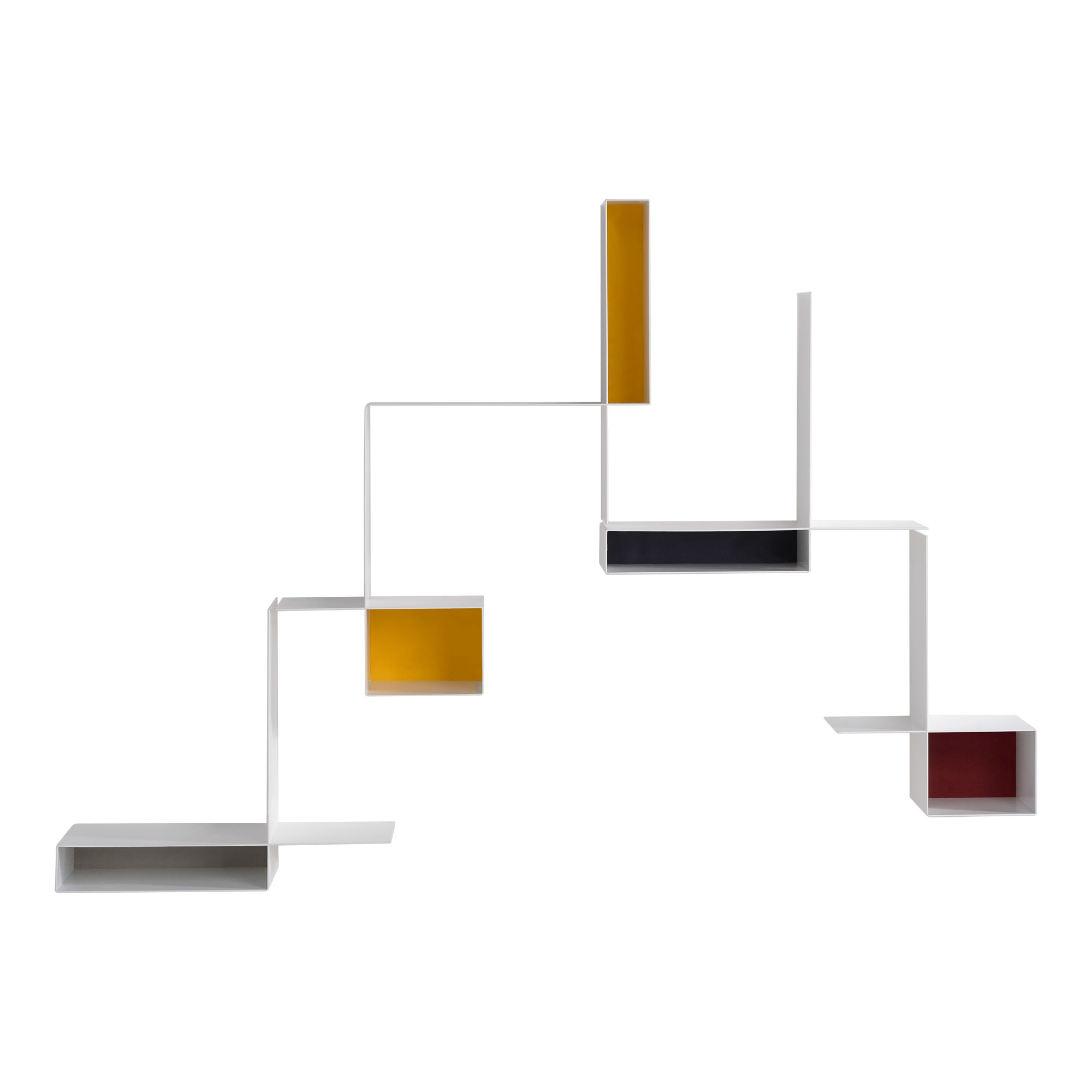 MDF Italia - Randomissimo Composition B - Vägghyllor - Neuland Industriedesign - Vit - Naturmaterial/Metall