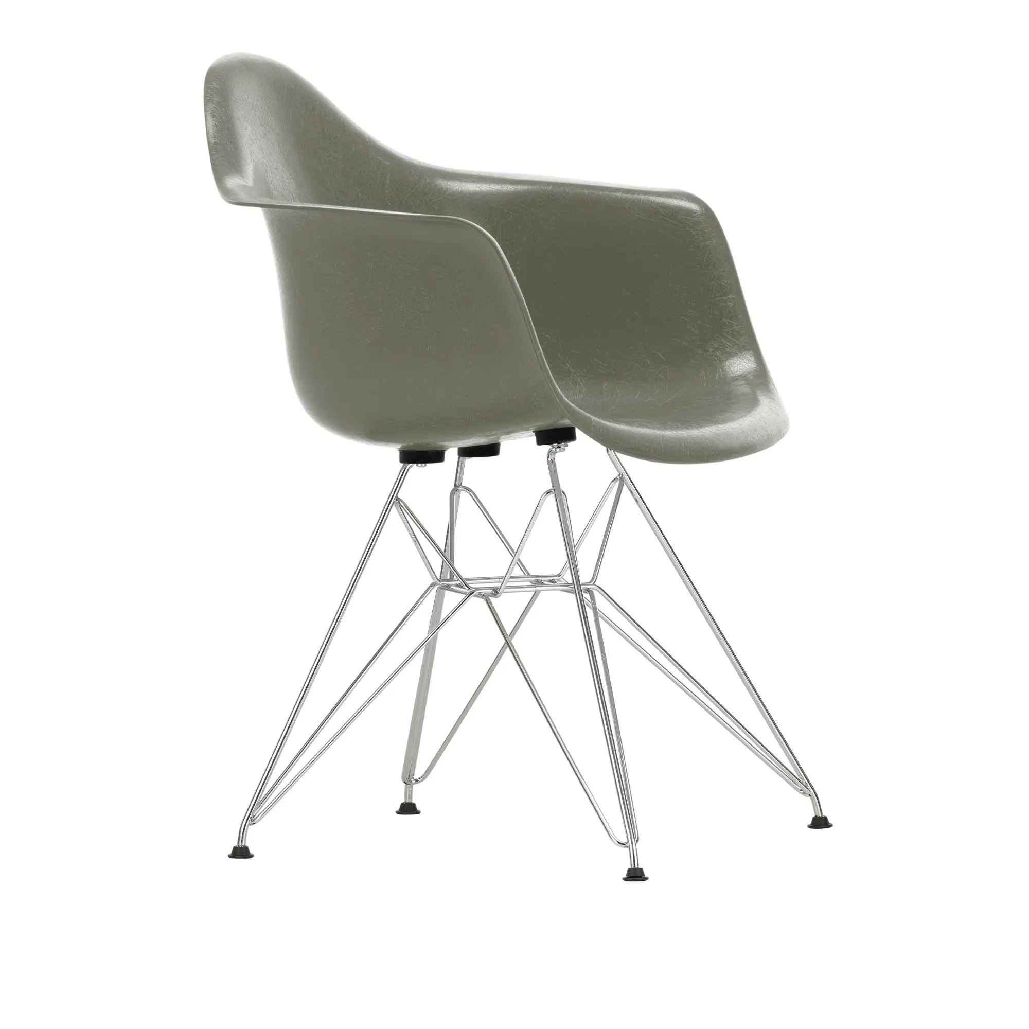 Eames Fiberglass Armchair DAR rammestol Chrome