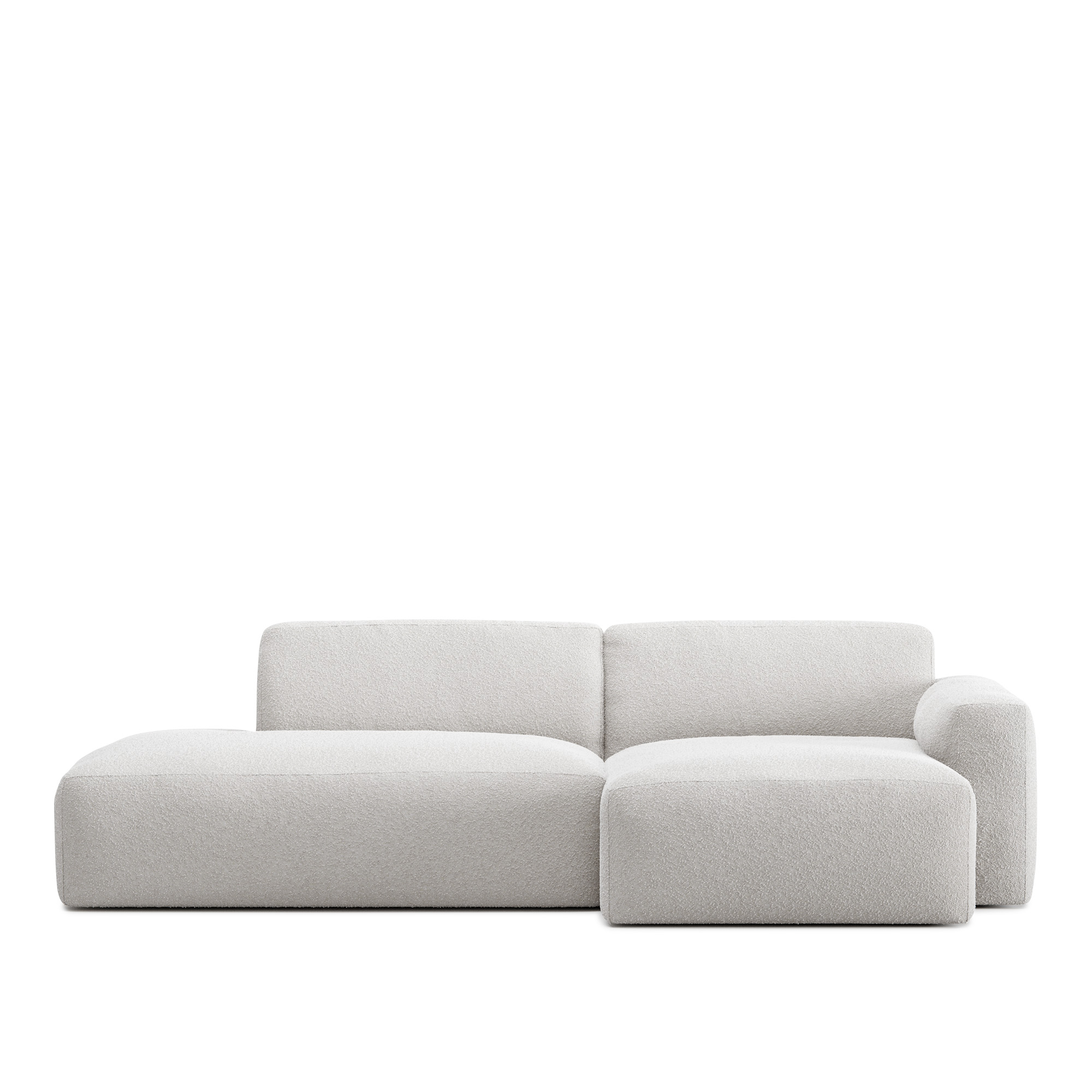 no ga - brick 2-seater chaise lounge open end left med avtagbar klädsel – ascot white - soffor - vit - dun/metall/trä/textilmaterial