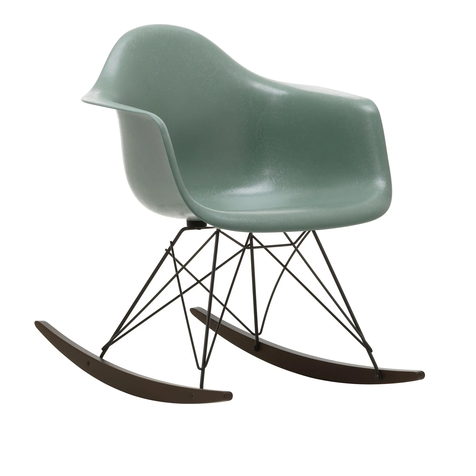 Eames Fiberglass Armchair RAR gyngestol Basic Dark/Dark Maple