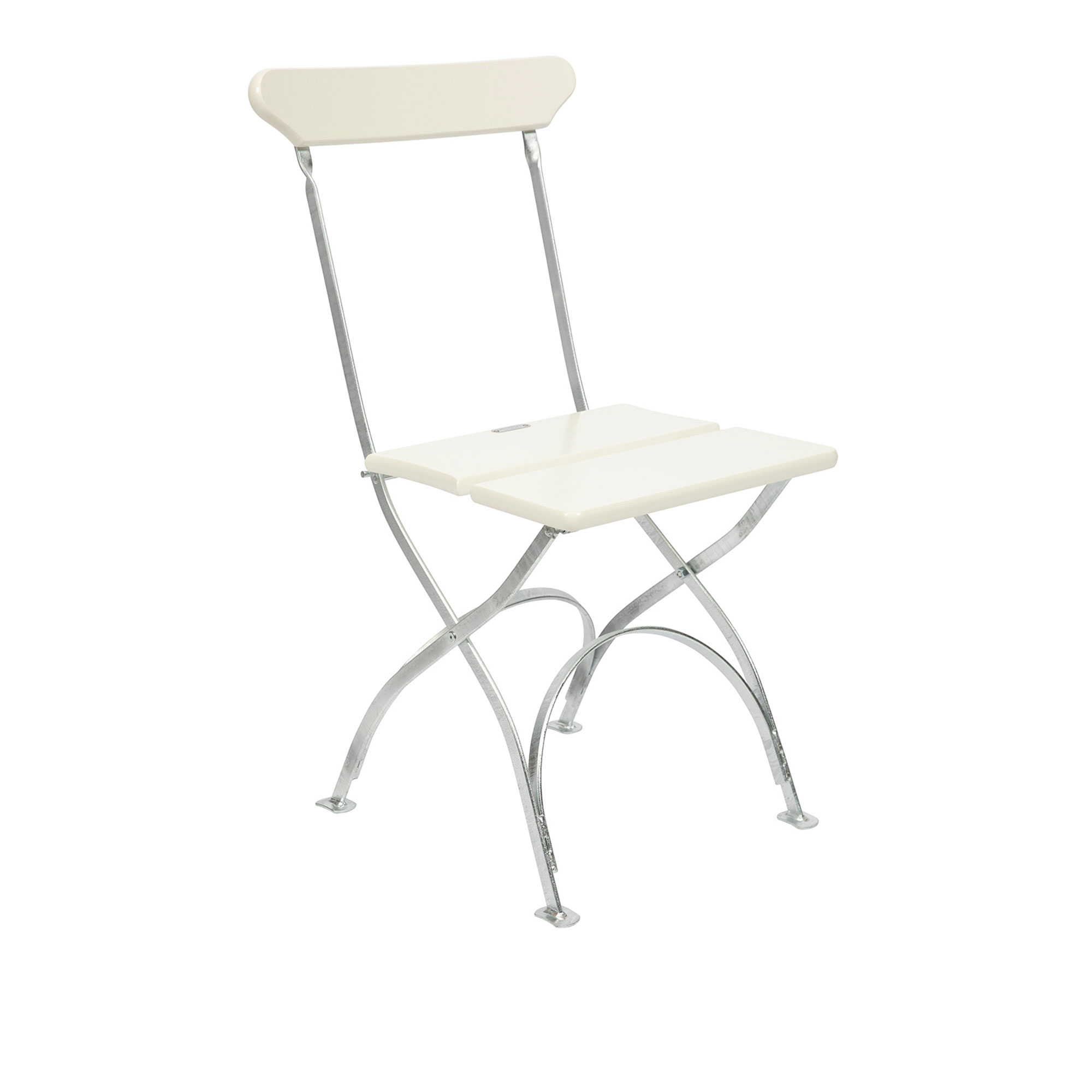 Grythyttan Stålmöbler - Bryggeristol Vitlackad ek / Varmförzinkat stativ - Matstolar utomhus - Vit - Metall/Trä | Utemöbler - Utestolar - Matstolar Utomhus | Möbelexperten