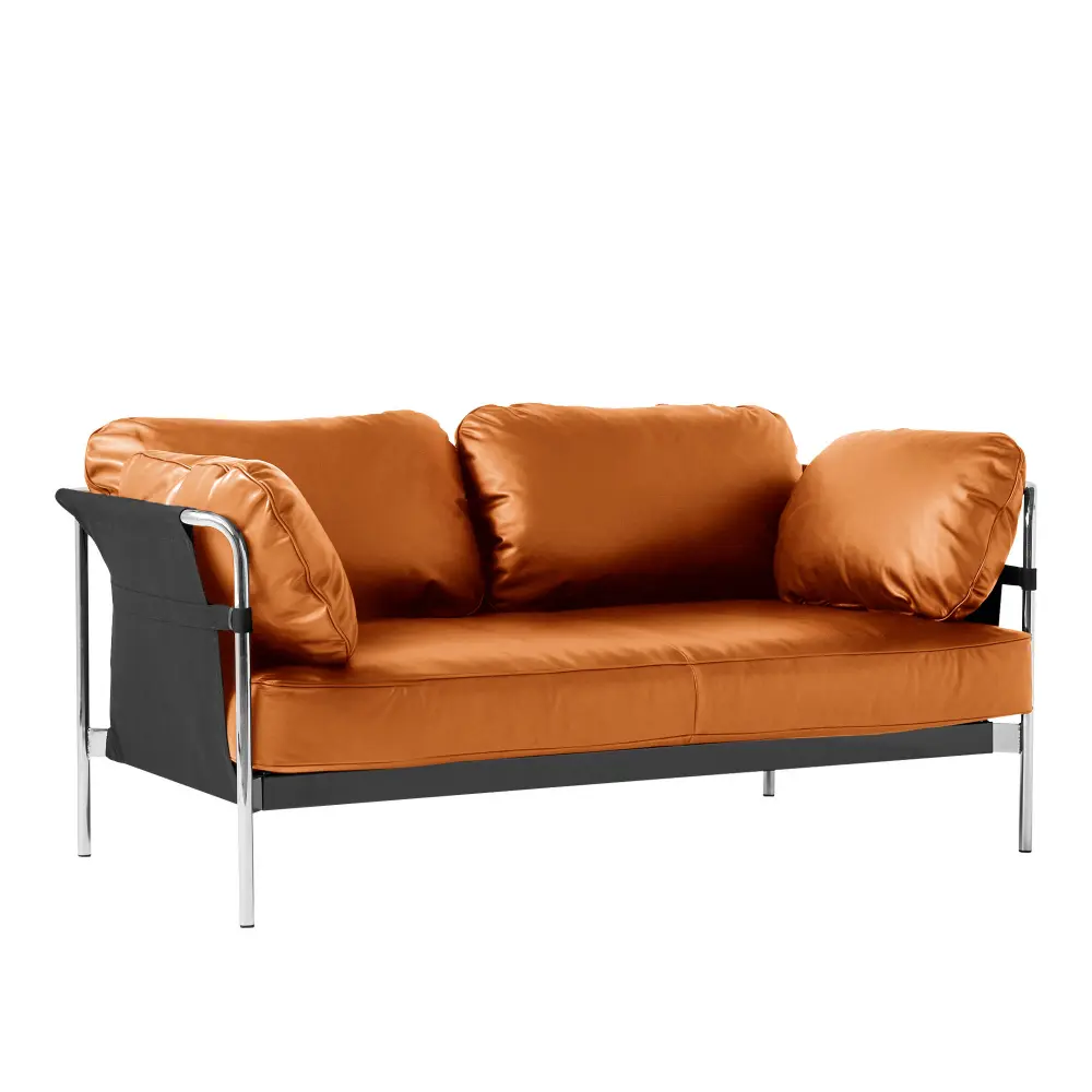 Can 2-sitssoffa Chrome/Black