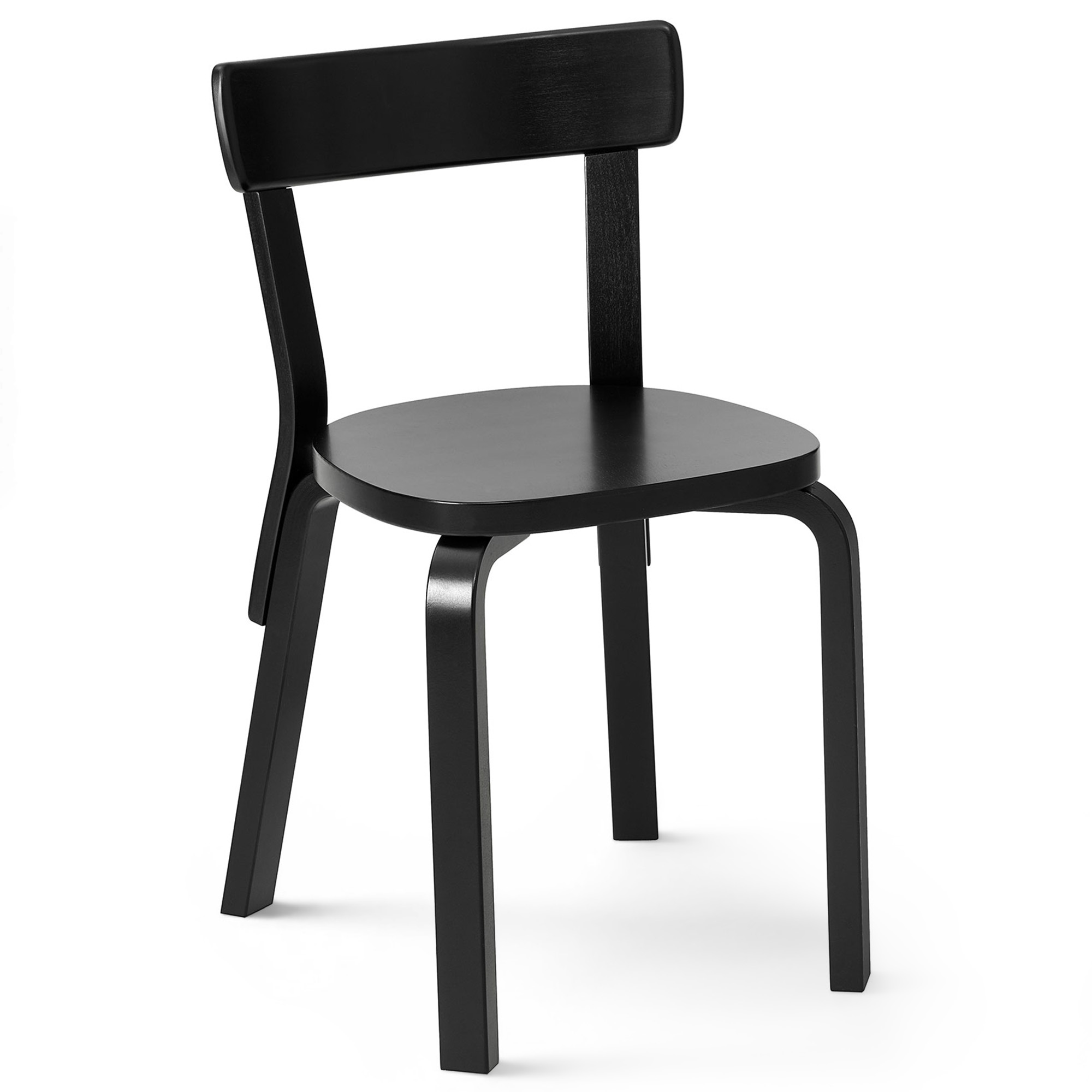 Artek - Stol 69, Helt svartlackad - Matstolar - Alvar Aalto - Svart - Tr&auml;