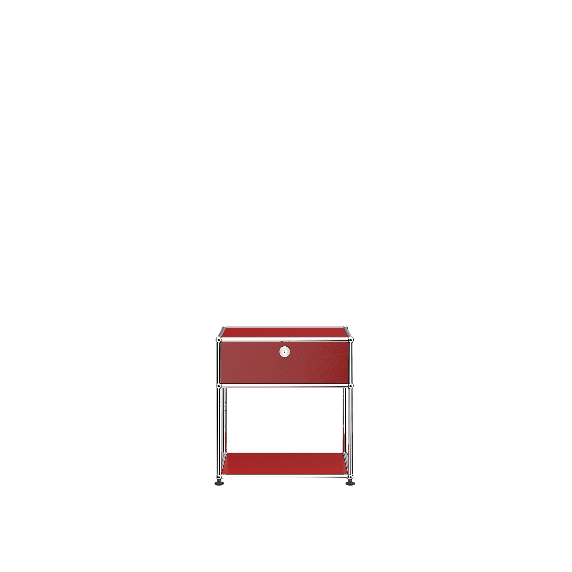 USM - USM Haller 52 Side table, USM Ruby Red - Sängbord - Fritz Haller,Paul Schärer - Röd - Metall