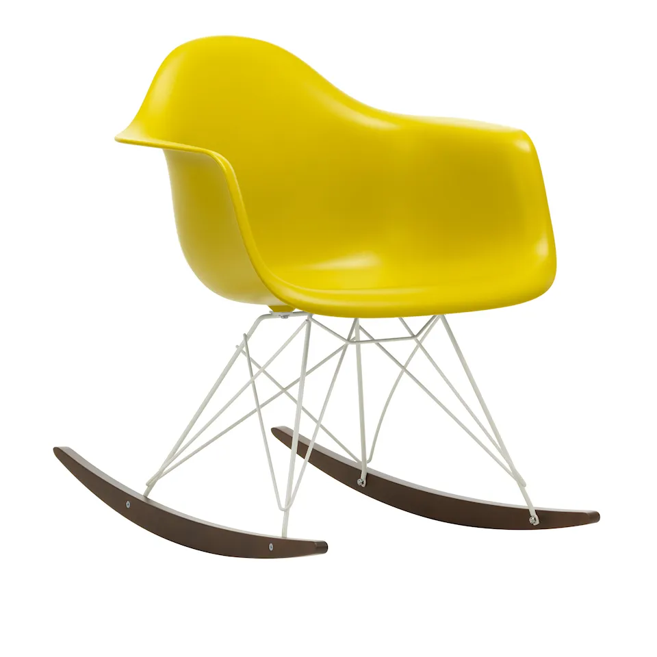 Eames RE Plastic Armchair RAR gungstol White/Dark Maple