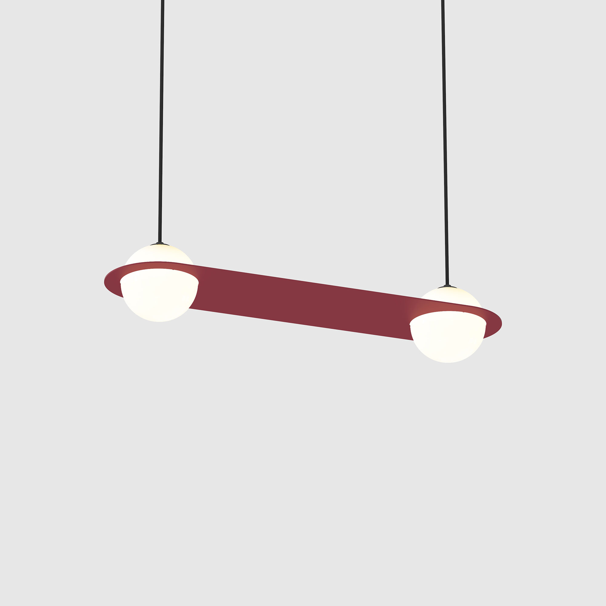 Lambert & Fils - Laurent 03, Angle, Burgundy frame, Black wires, Black canopy - Pendellampor - Lila