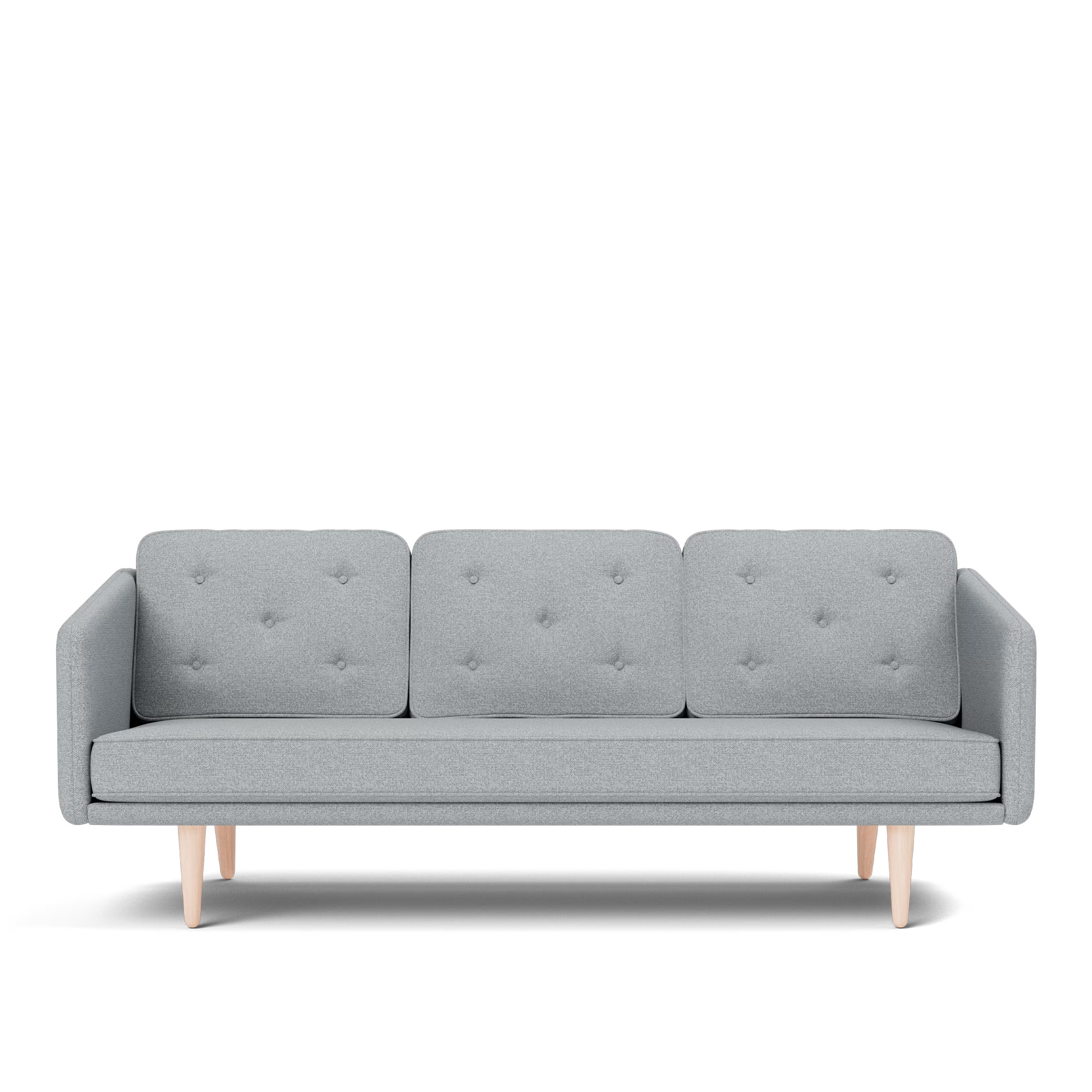 Fredericia Furniture - No. 1 Sofa - 3 seater - 206 cm - Hallingdal 130 - Oak soap treated - Soffor - Børge Mogensen - Grå - Textilmaterial