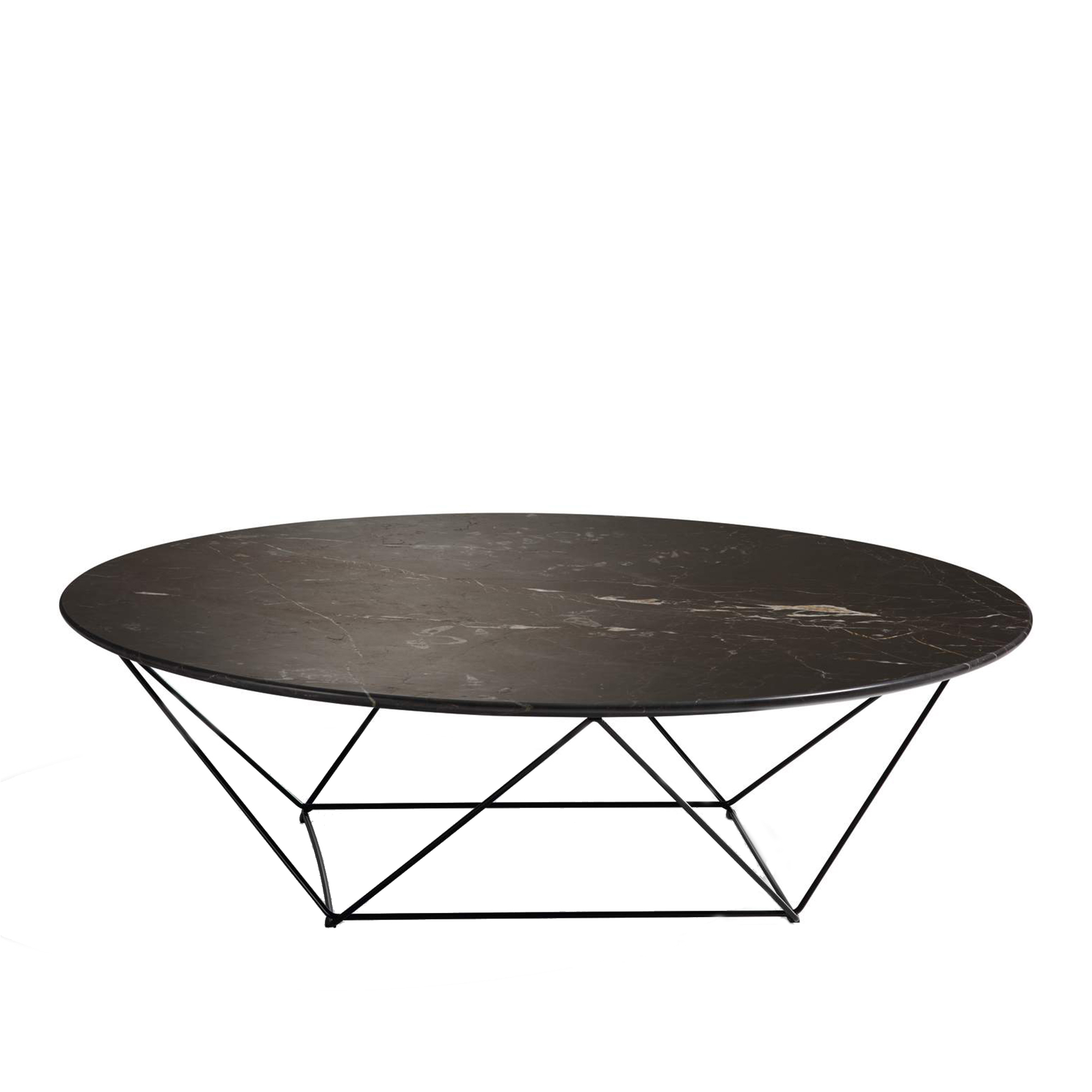 Walter Knoll - Joco Stone Side Table T6, Noir Saint Laurent, Powder-Coated Bronze Matt, H: 33,5, Ø: 116 - Sofabord - EOOS - Svart - Metall/Stein