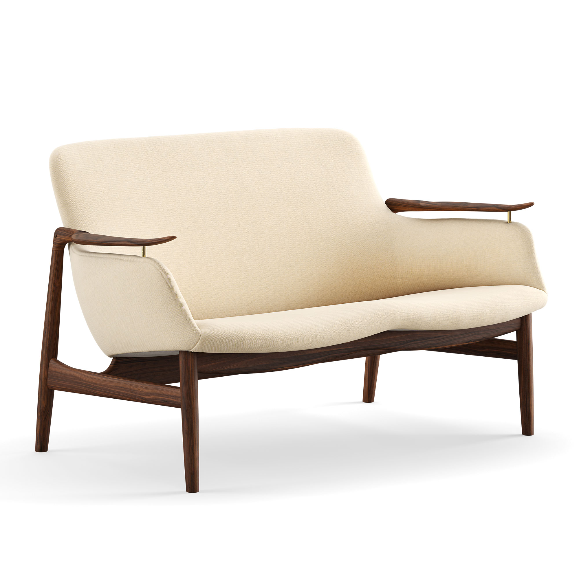 House of Finn Juhl - 53 Sofa, Walnut, Cat. 2 Hallingdal 65 - 100 - Soffor - Finn Juhl - Beige,Träfärgad | Möbler - Soffor Och Dagbäddar - Soffor | Möbelexperten