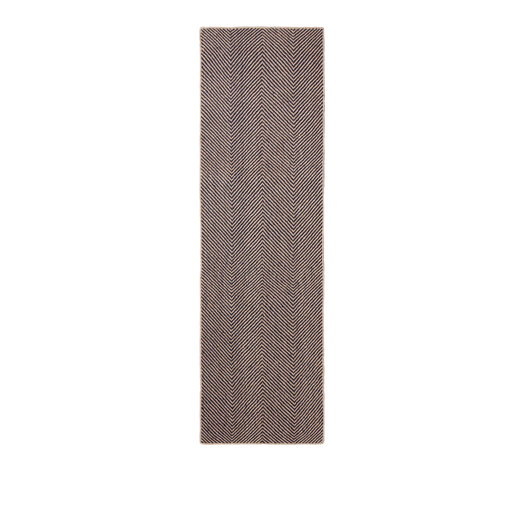 Jute Herringbone Natural/Black runner