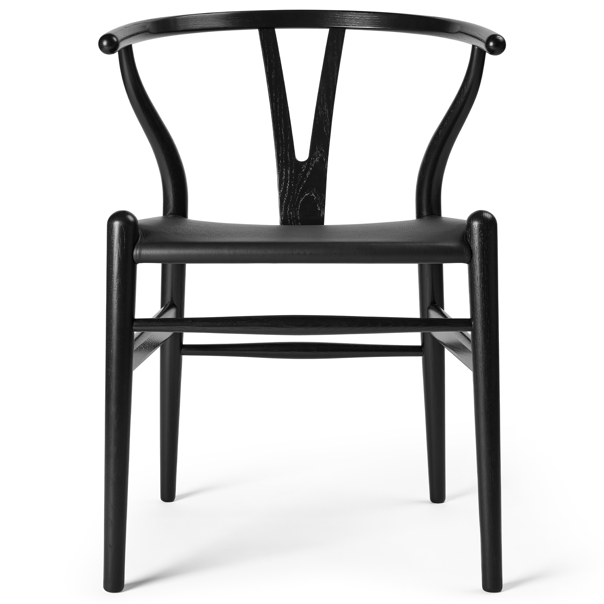 Carl Hansen - CH24P Wishbone Chair, Oak Black Gloss 20, Thor 301, Black - Matstolar - Hans J. Wegner